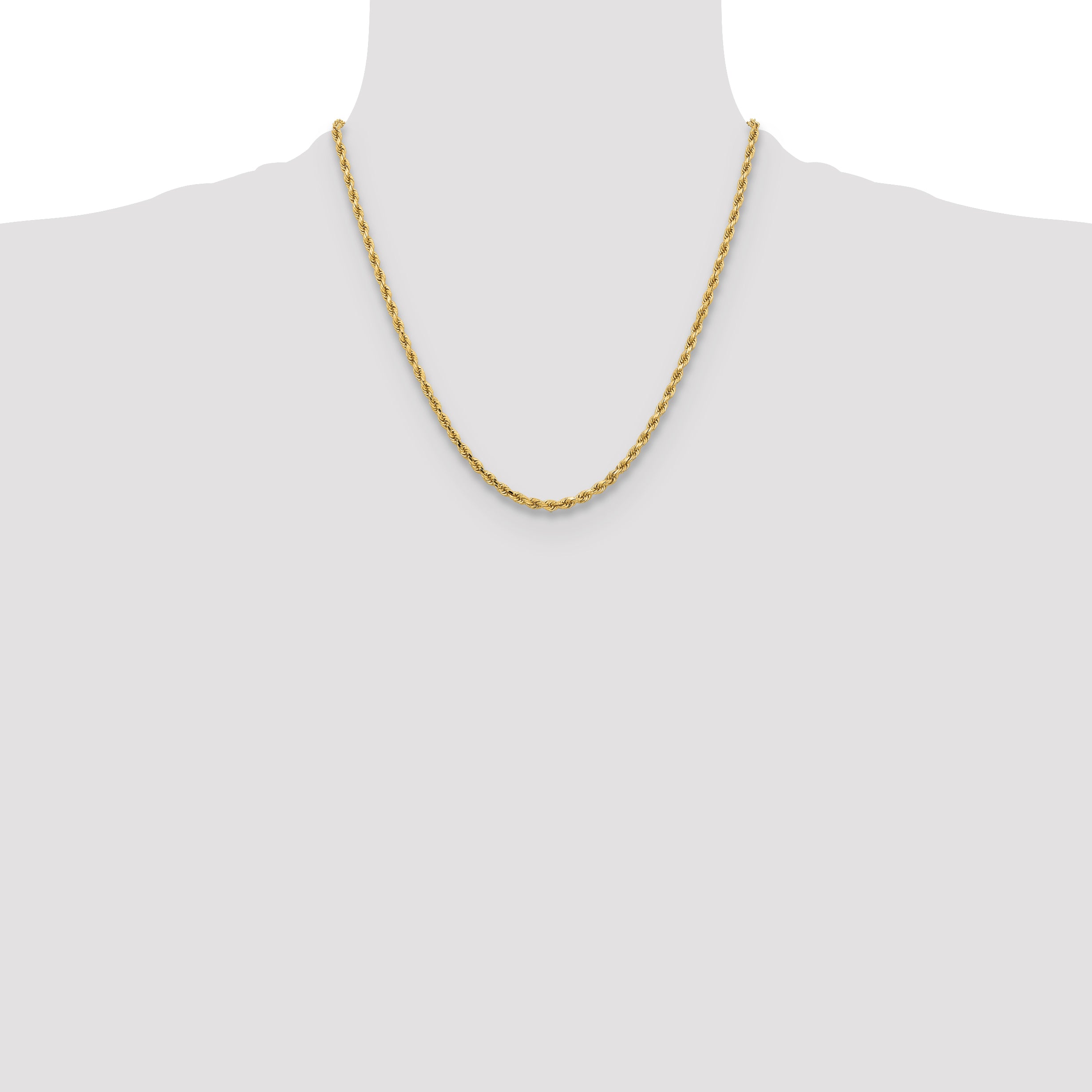 10k 3.25mm Diamond-cut Rope Chain