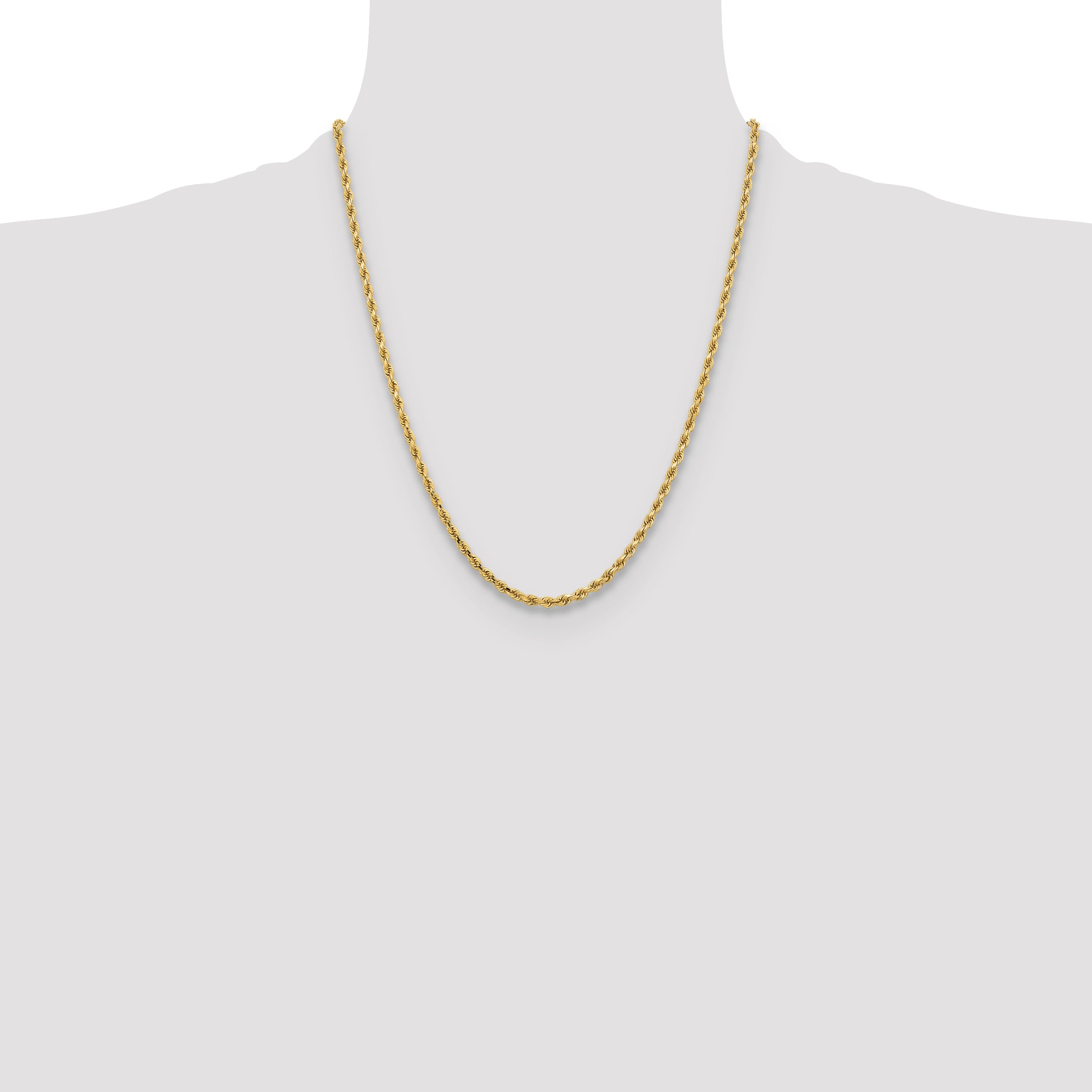 10k 3.25mm Diamond-cut Rope Chain