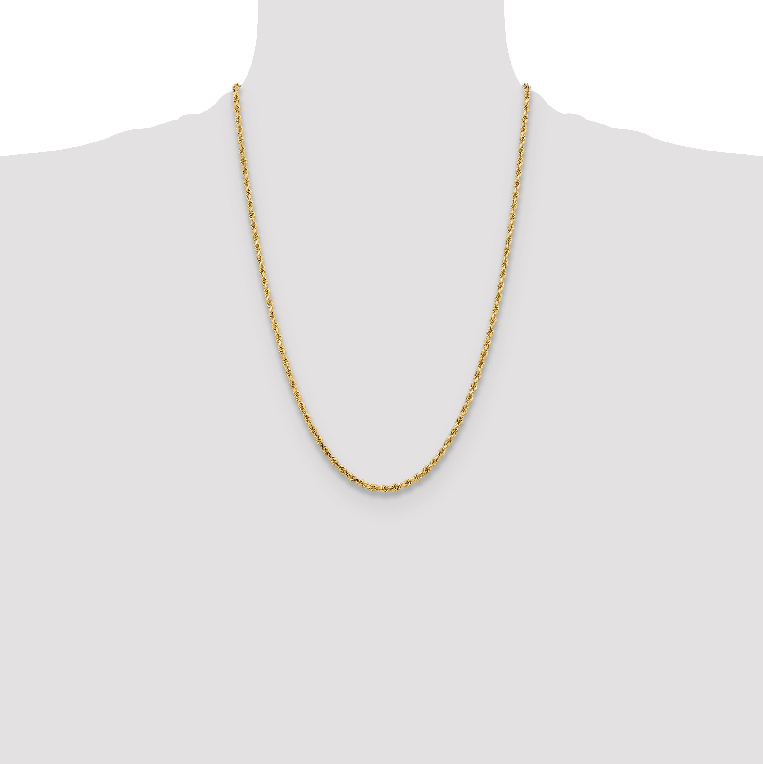 10k 3.25mm Diamond-cut Rope Chain