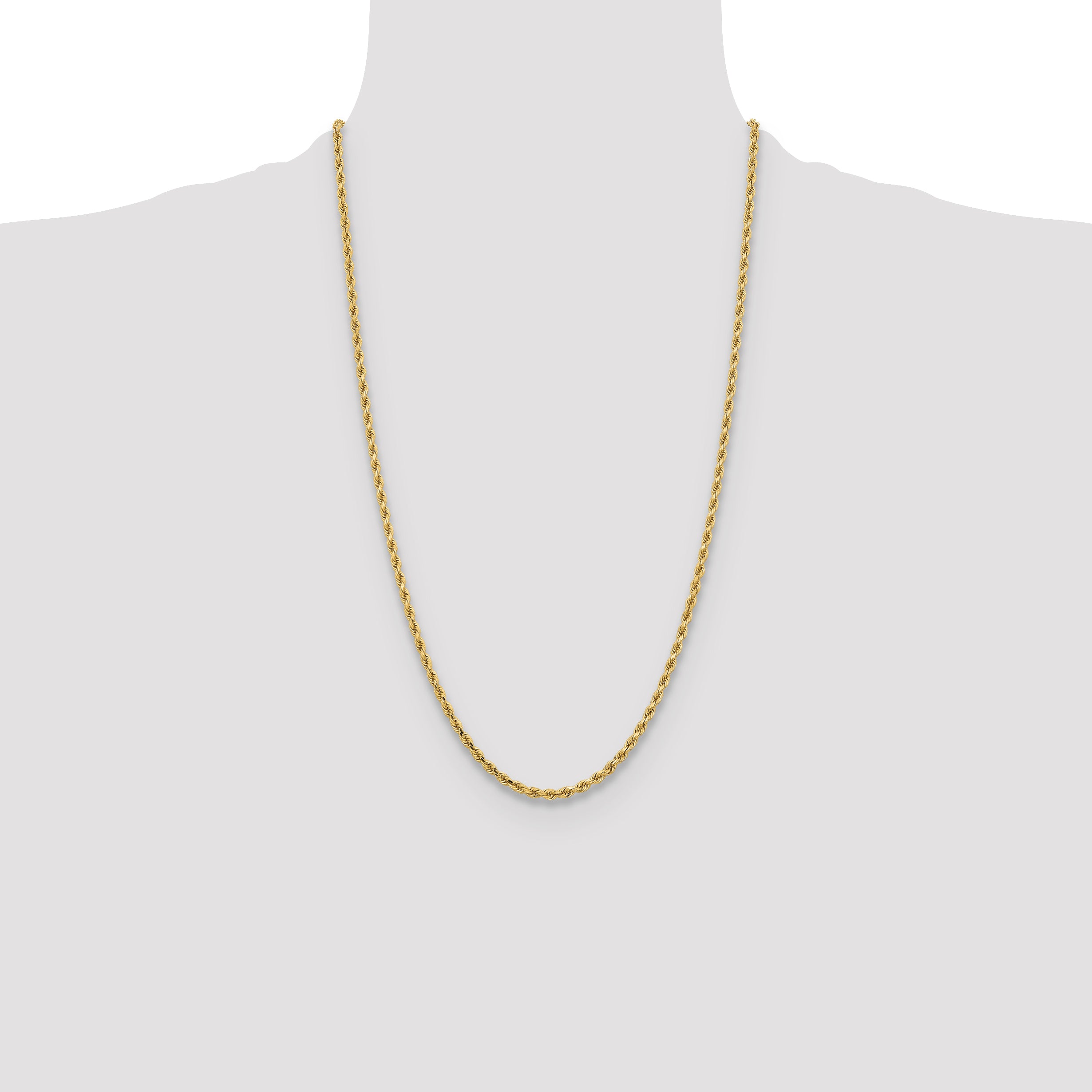 10k 3.25mm Diamond-cut Rope Chain