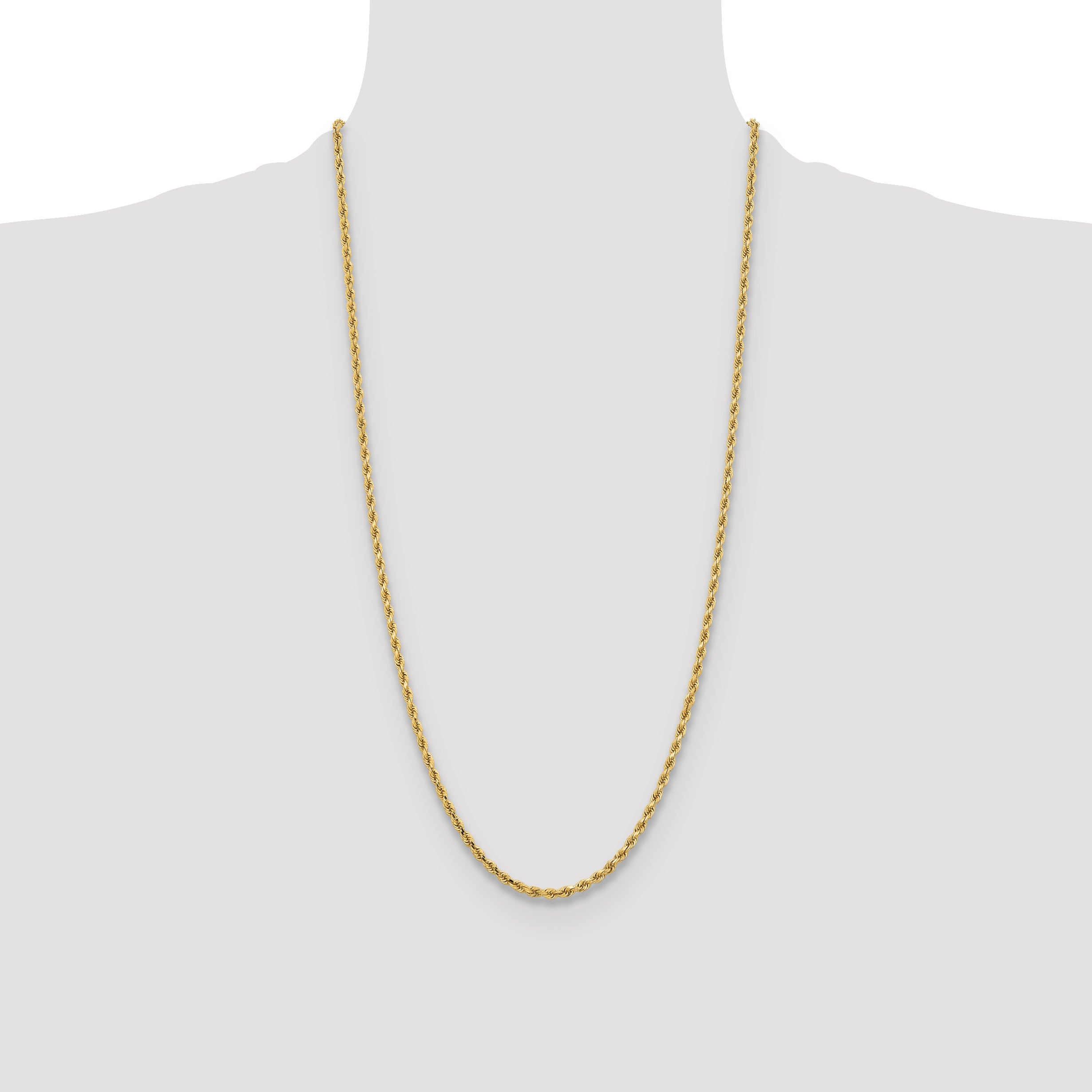 10k 3.25mm Diamond-cut Rope Chain