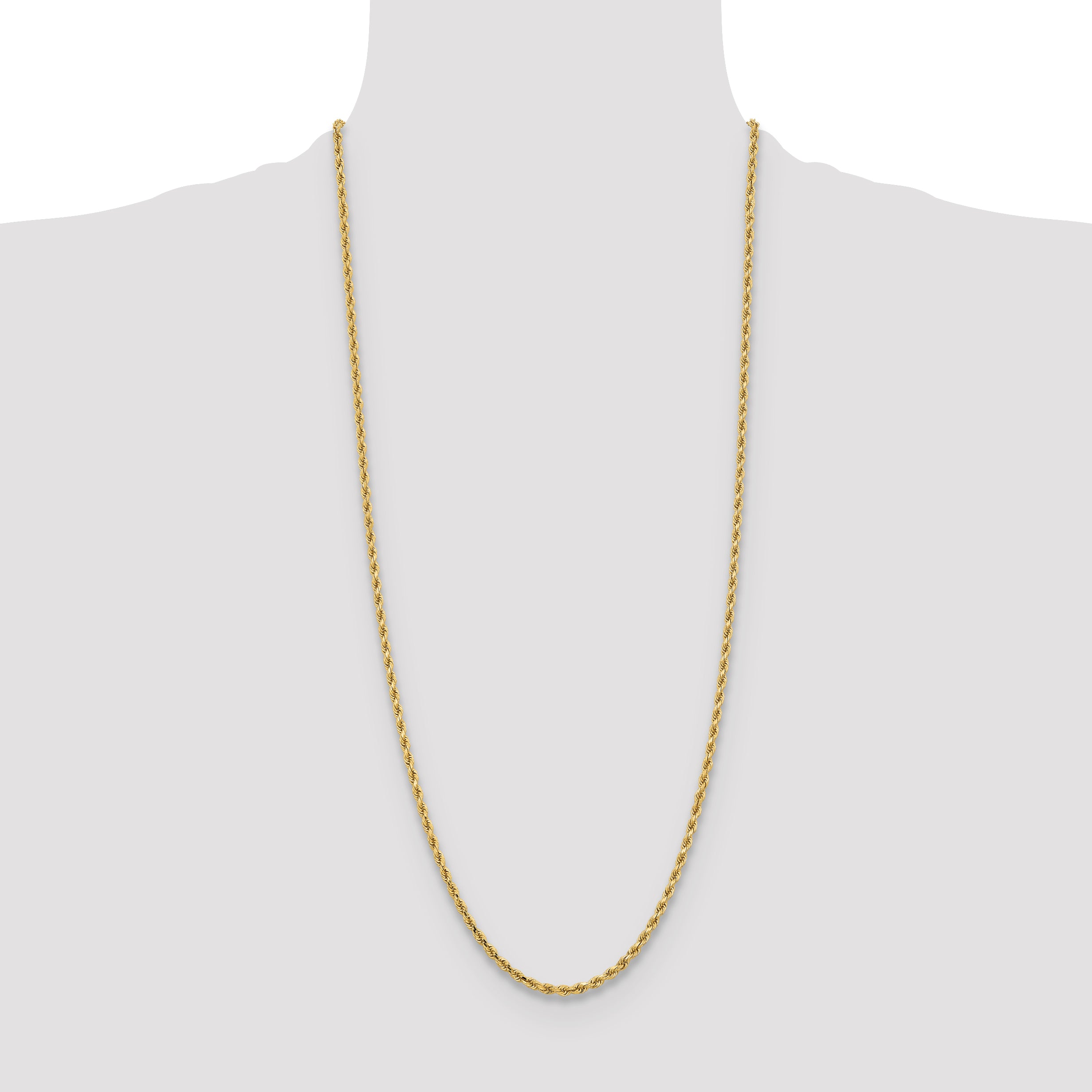 10k 3.25mm Diamond-cut Rope Chain