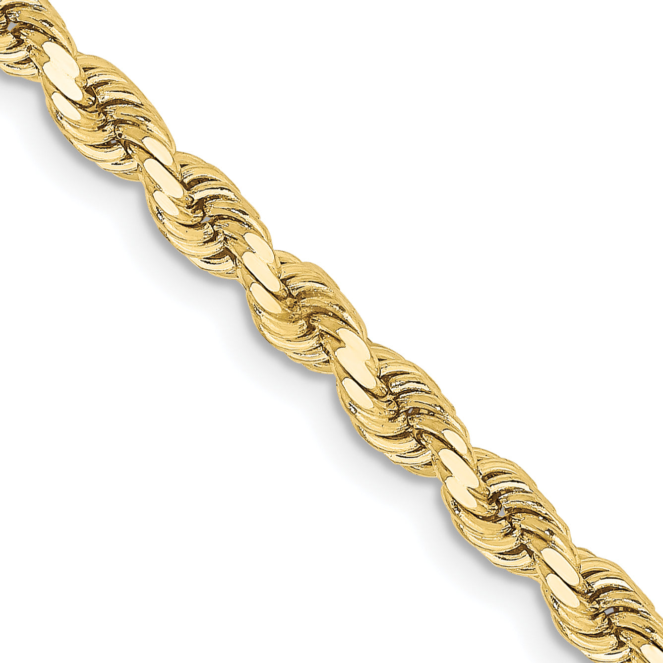 10k 3.25mm Diamond-cut Rope Chain