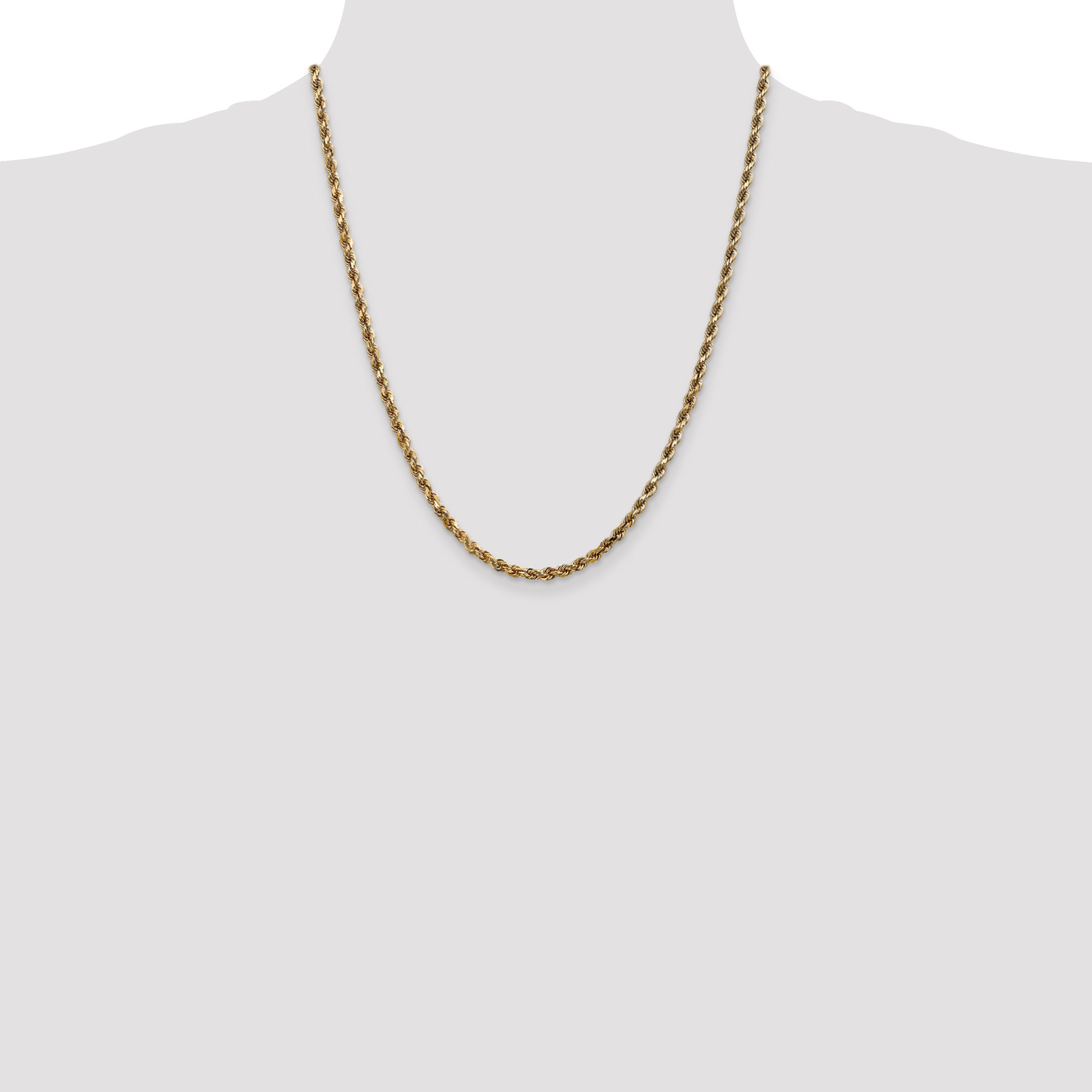 10k 3.5mm Diamond-cut Rope Chain