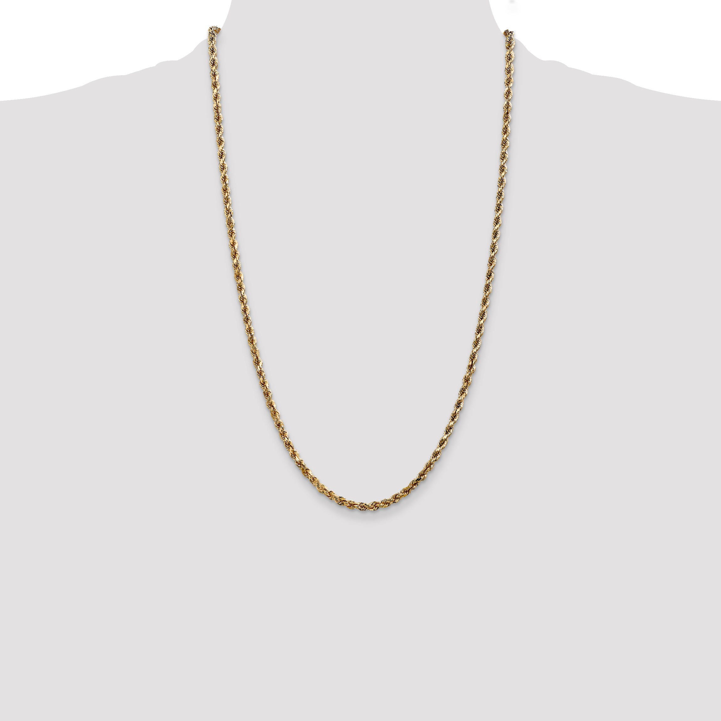 10k 3.5mm Diamond-cut Rope Chain