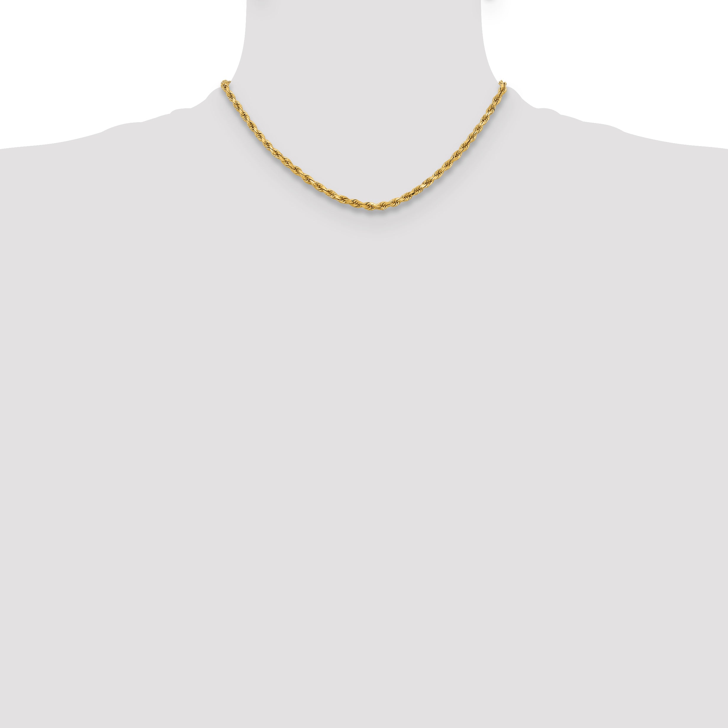 10k 3.75mm Diamond-cut Rope Chain