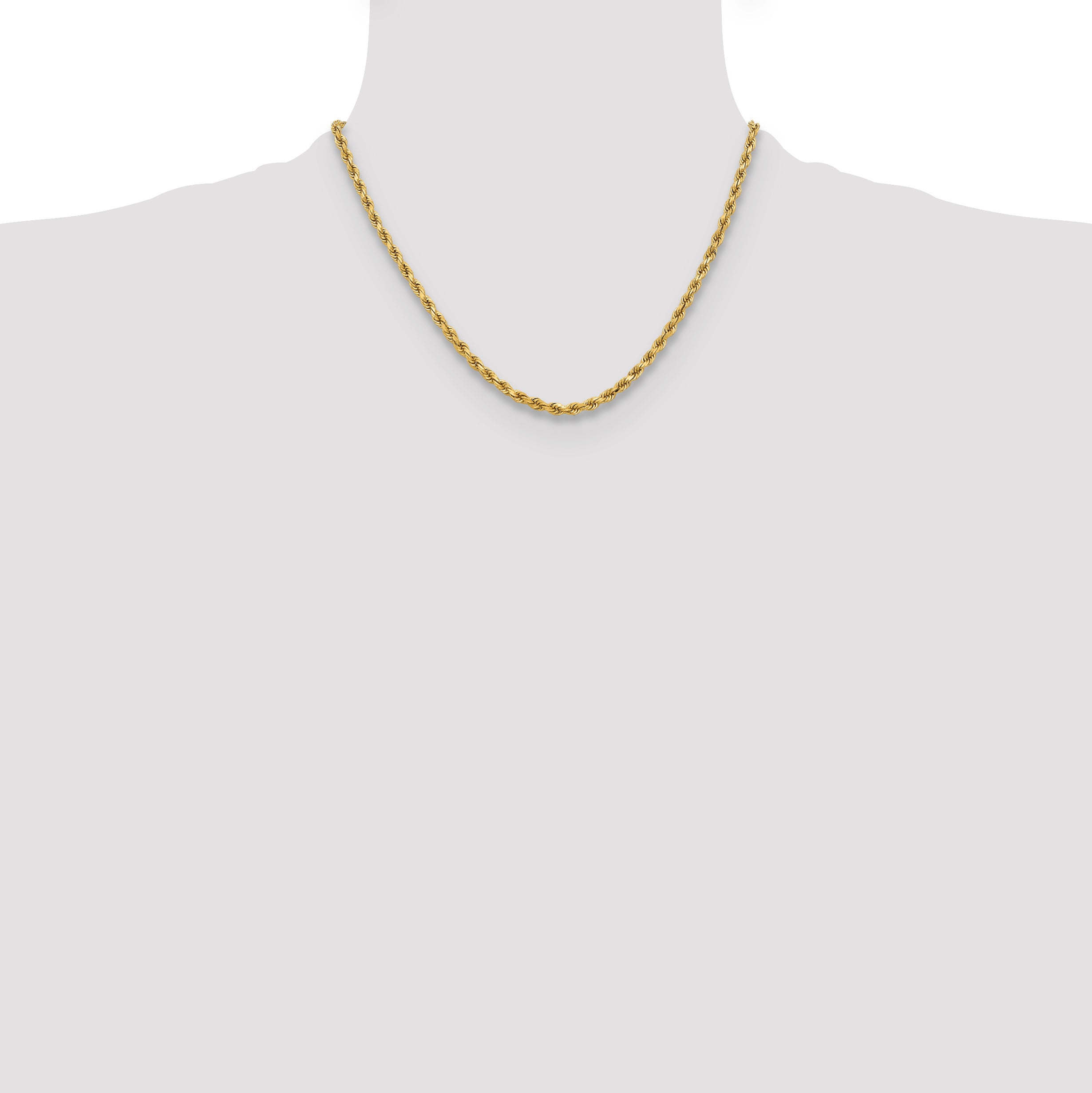 10k 3.75mm Diamond-cut Rope Chain