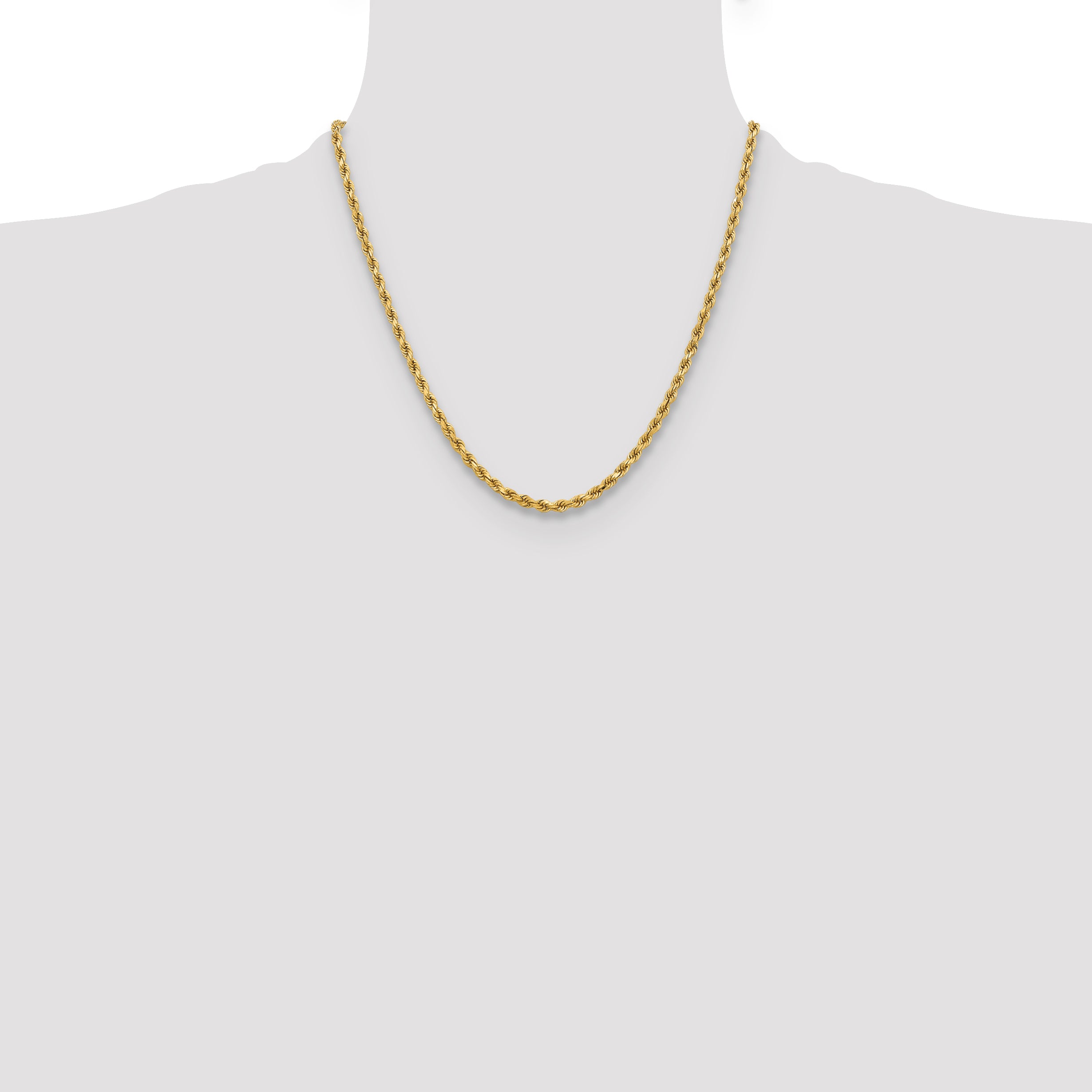 10k 3.75mm Diamond-cut Rope Chain