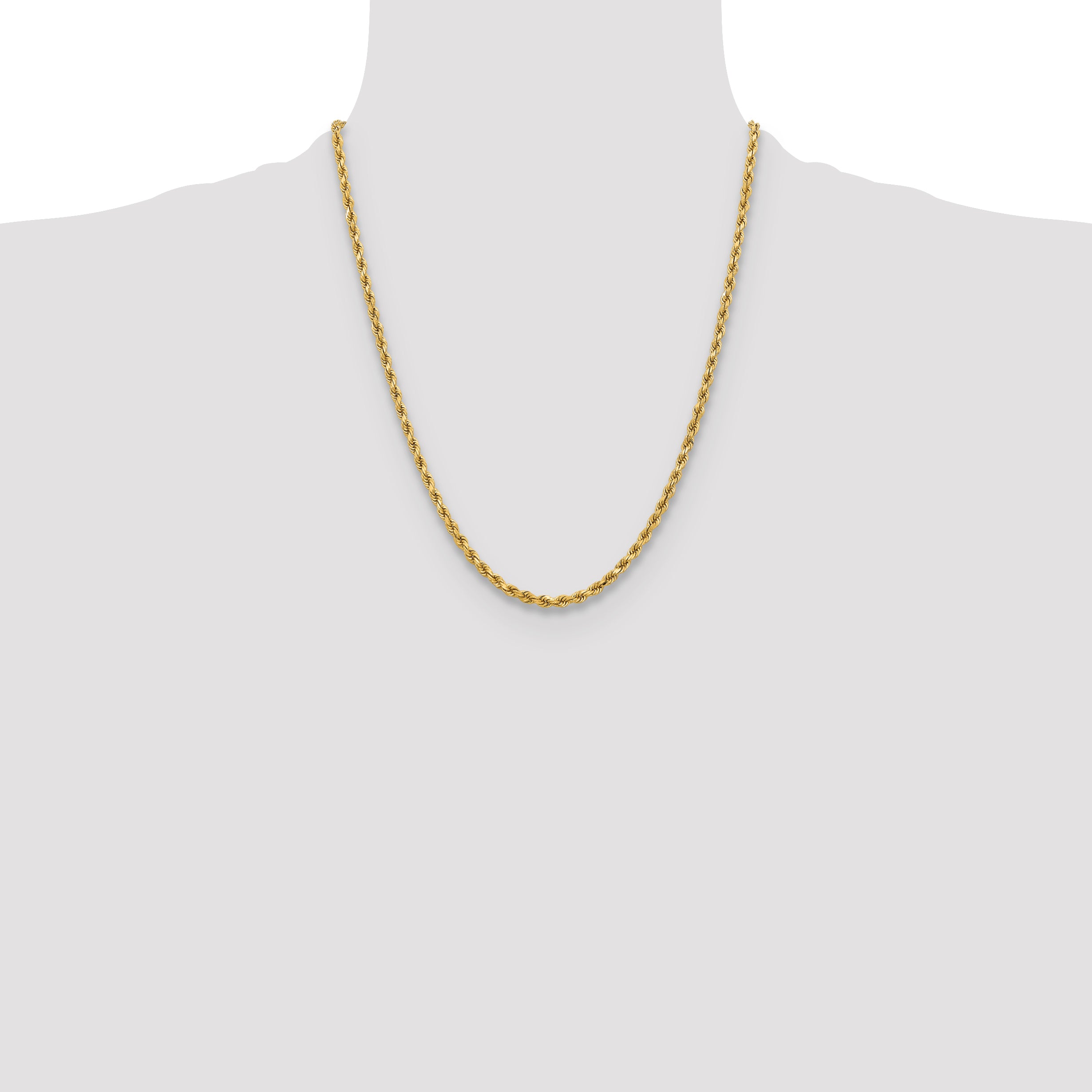 10k 3.75mm Diamond-cut Rope Chain