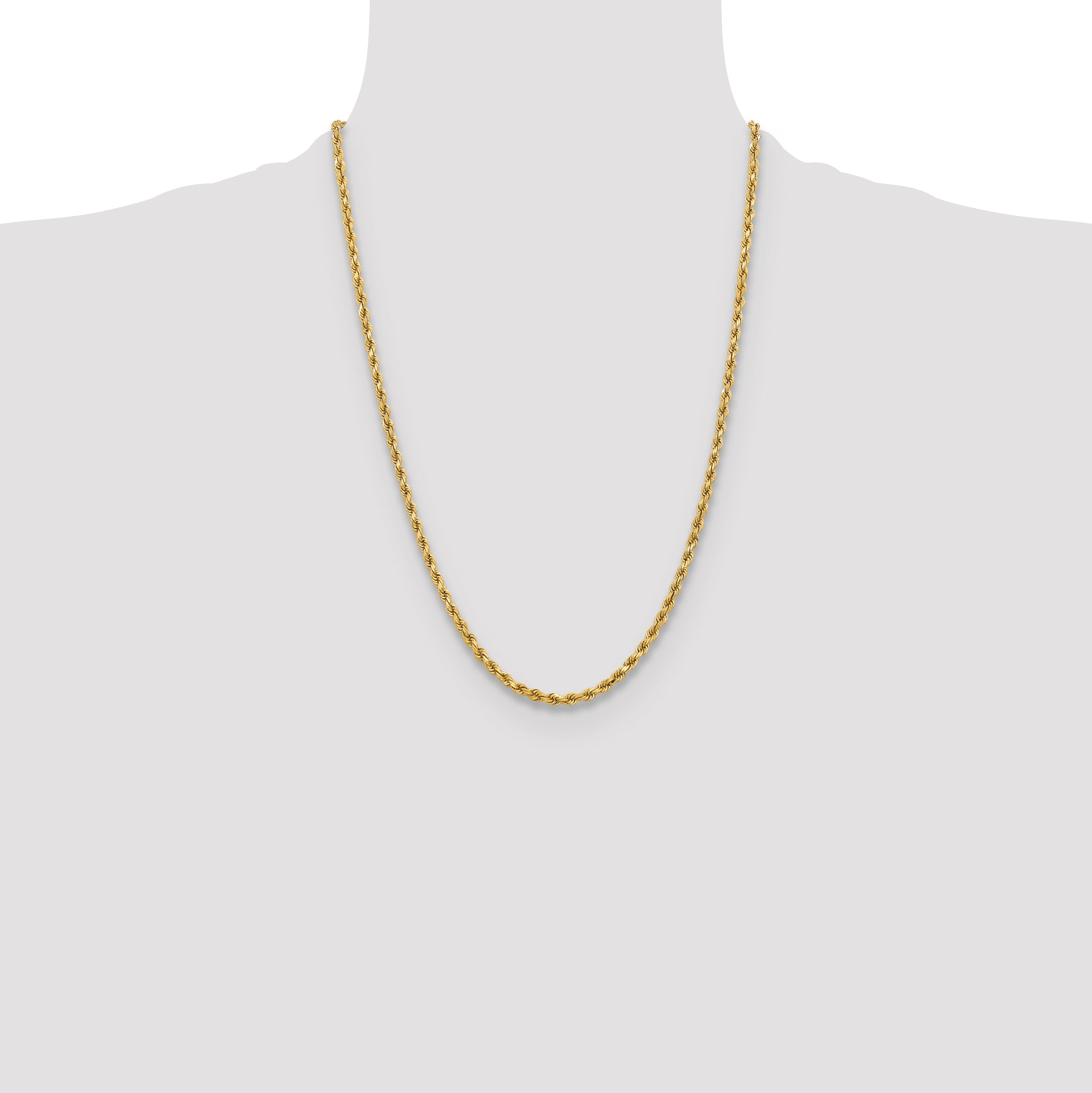 10k 3.75mm Diamond-cut Rope Chain