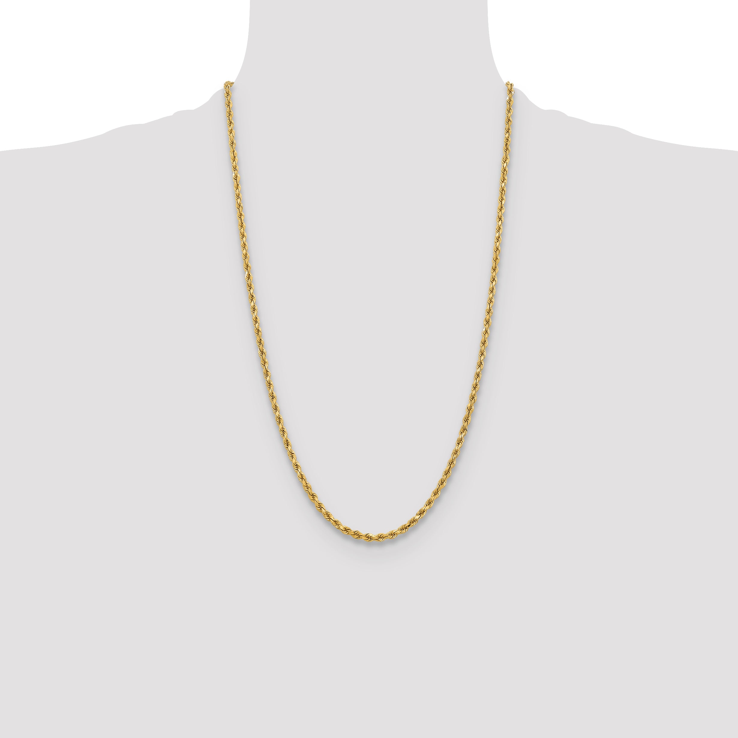 10k 3.75mm Diamond-cut Rope Chain