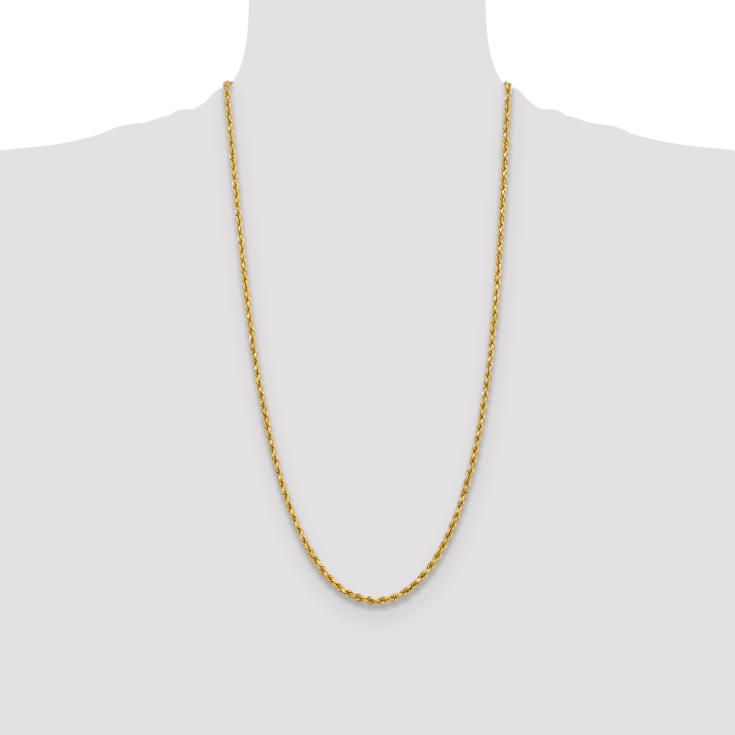 10k 3.75mm Diamond-cut Rope Chain