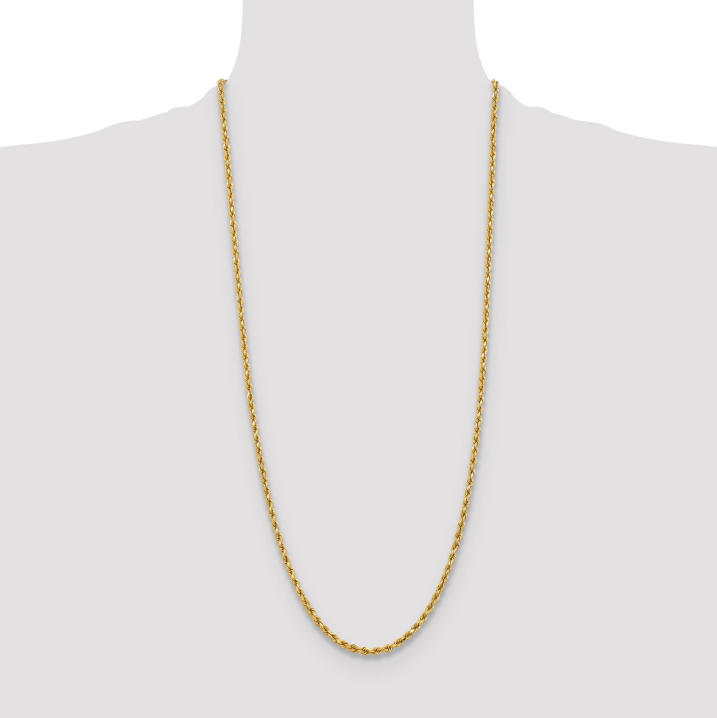 10k 3.75mm Diamond-cut Rope Chain