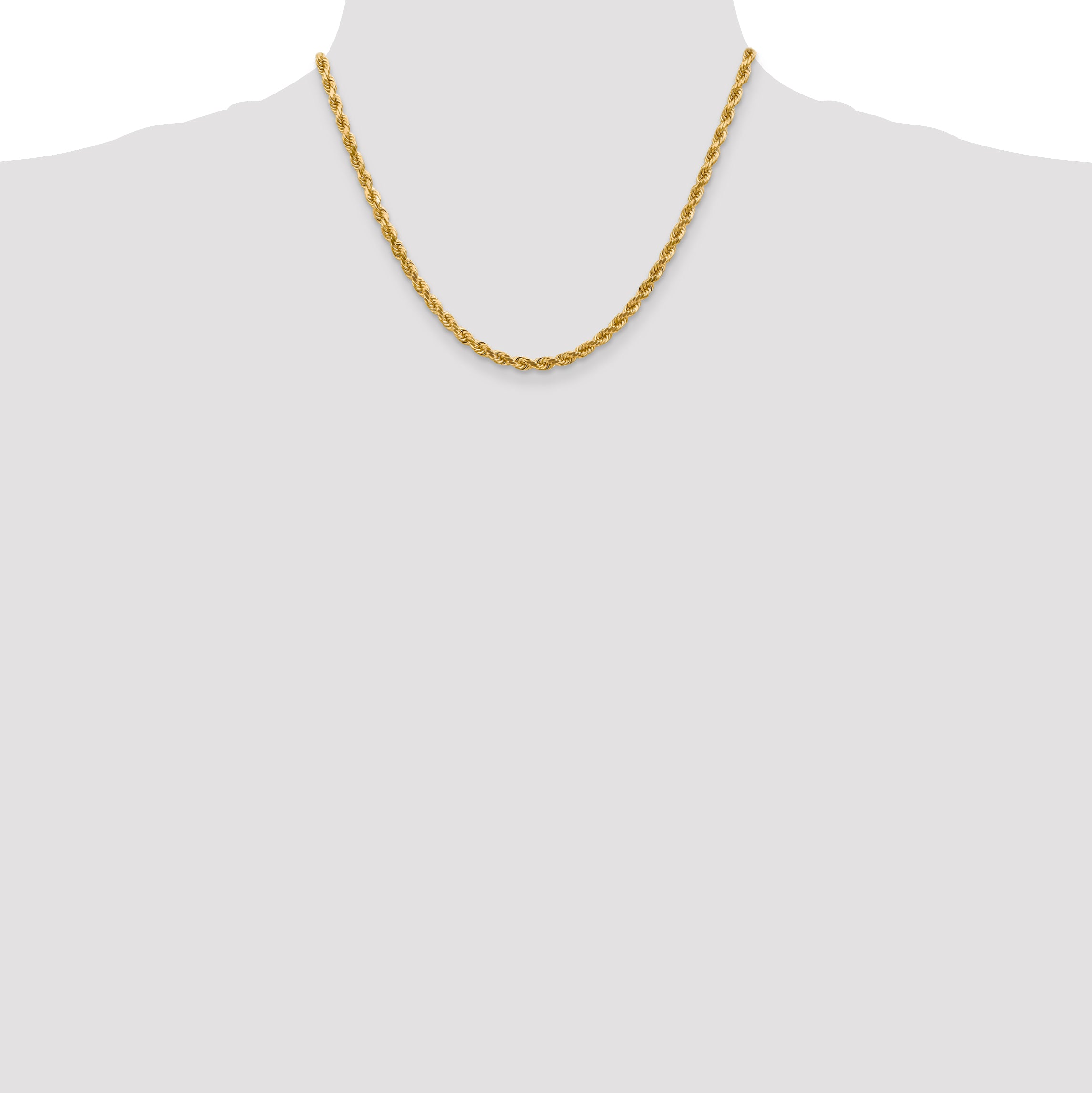 10k 4mm Diamond-cut Rope Chain