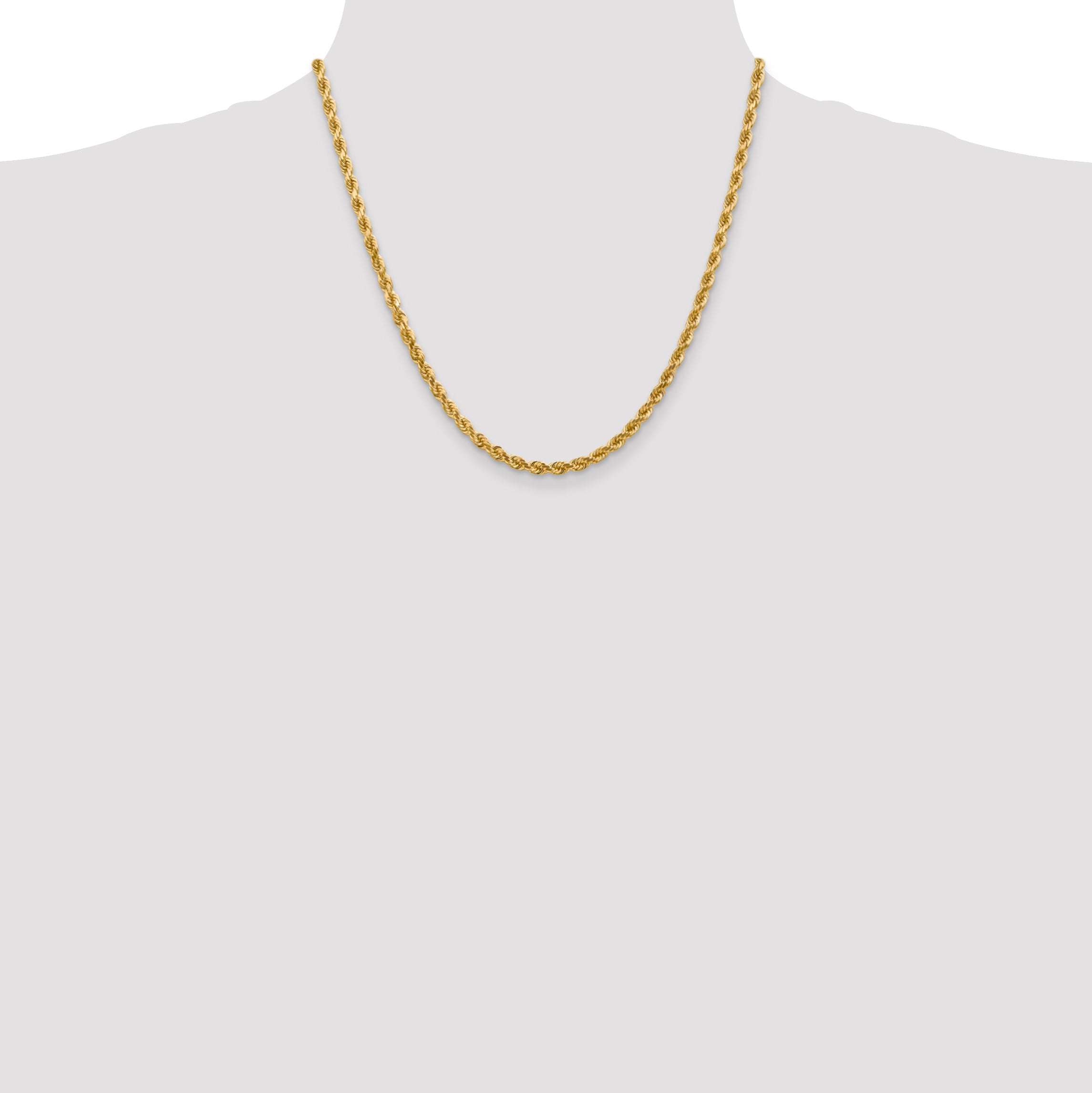 10k 4mm Diamond-cut Rope Chain