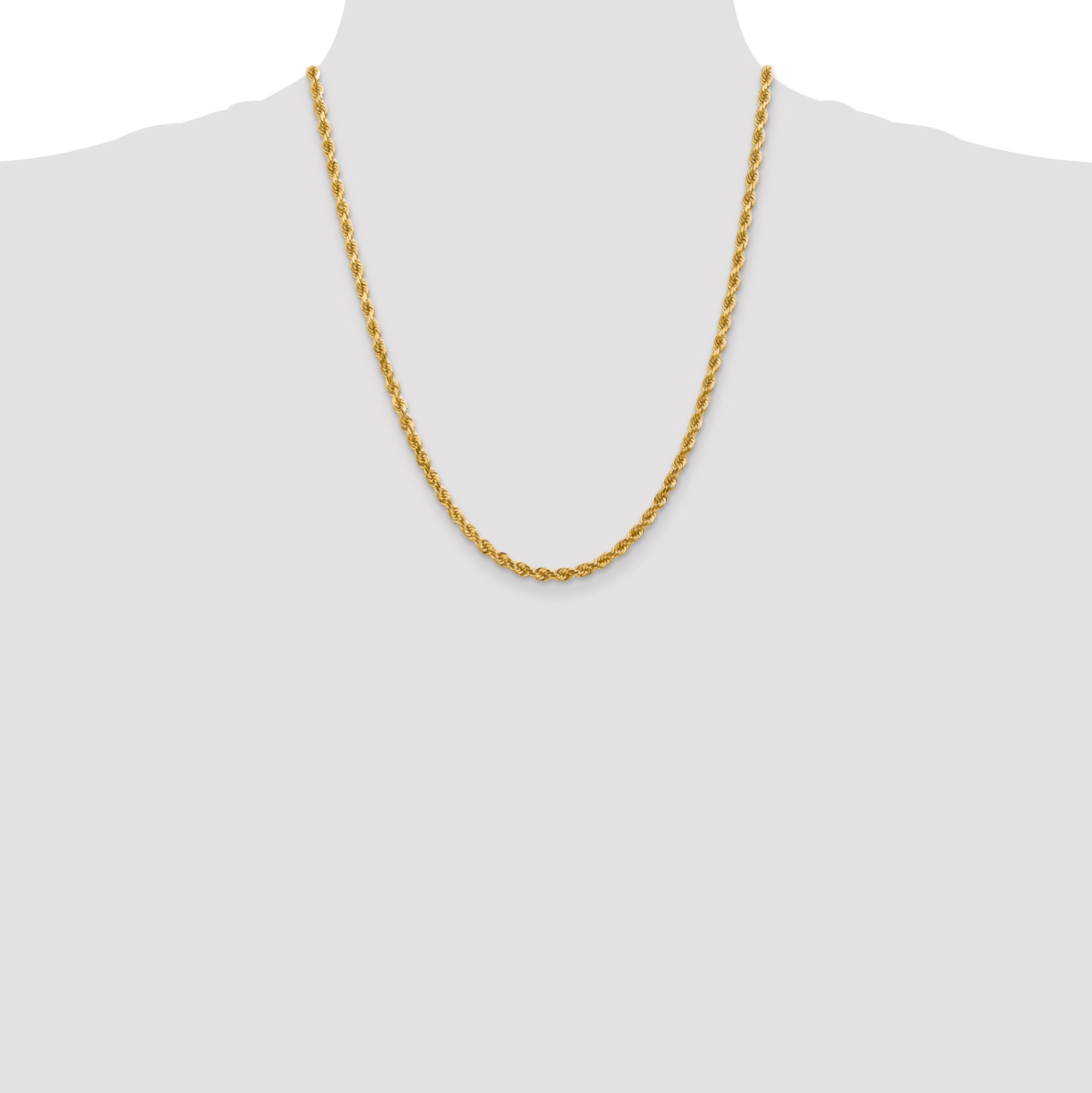 10k 4mm Diamond-cut Rope Chain