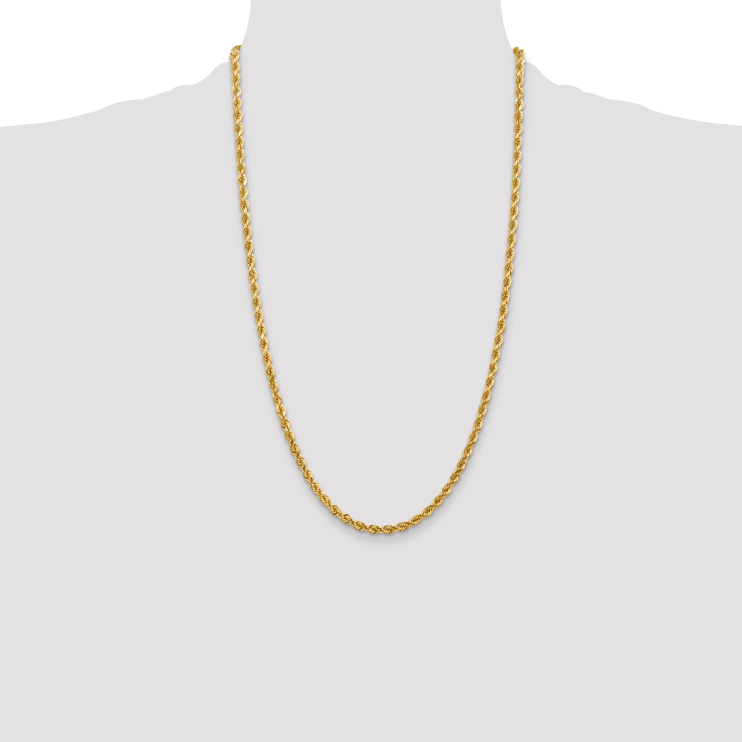 10k 4mm Diamond-cut Rope Chain