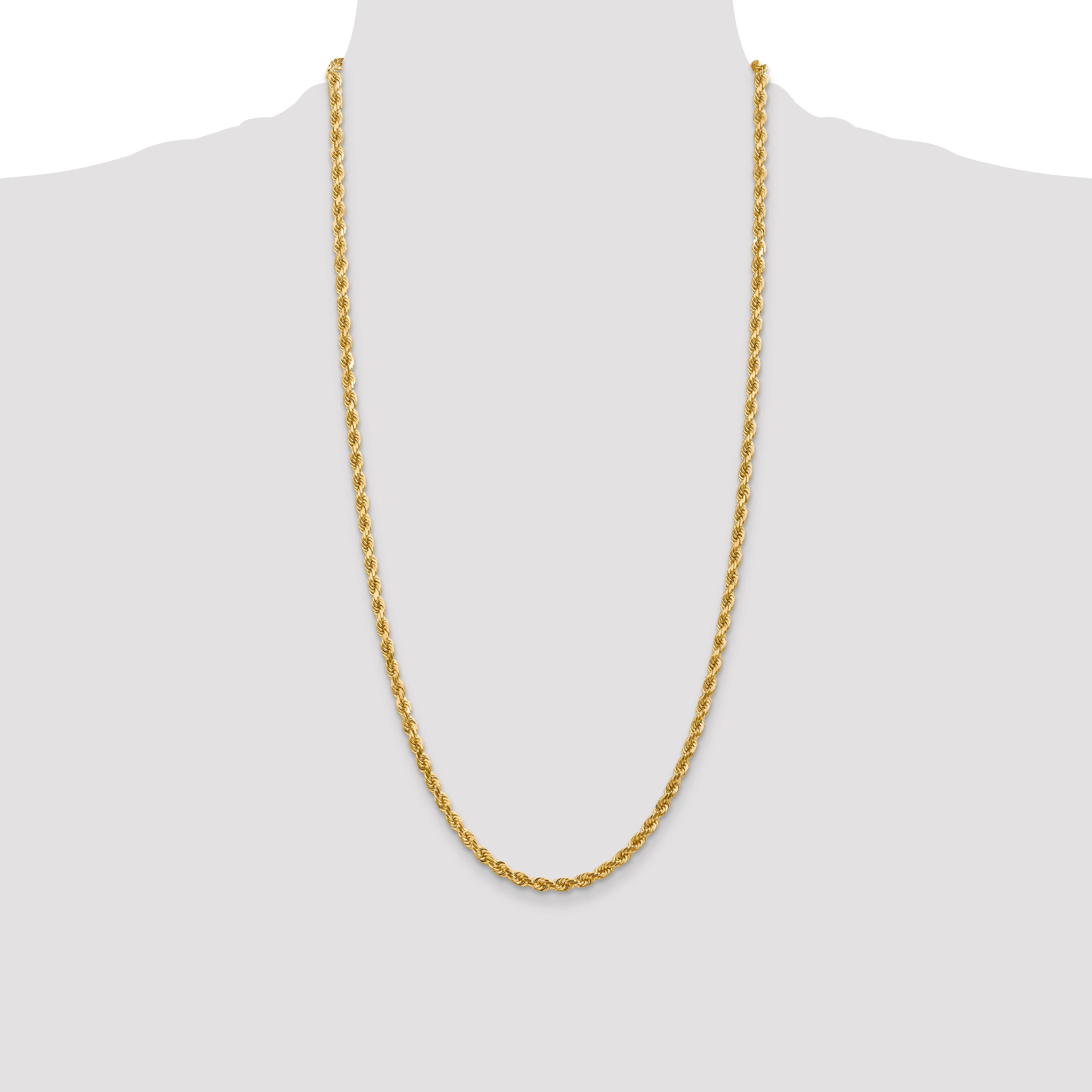 10k 4mm Diamond-cut Rope Chain