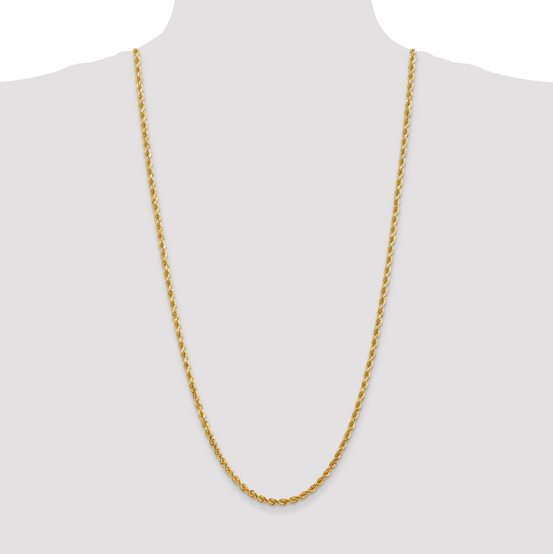 10k 4mm Diamond-cut Rope Chain