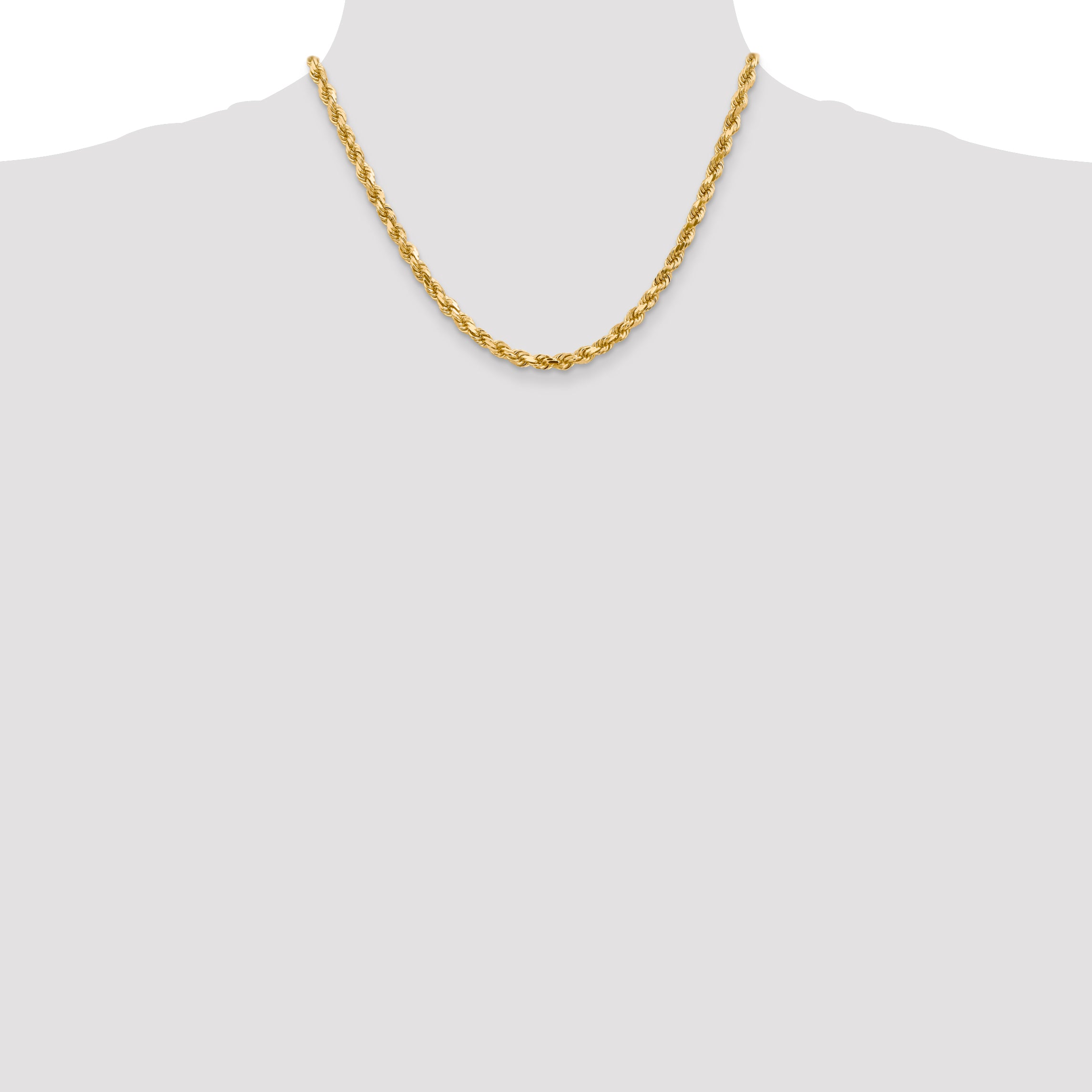 10k 4.5mm Diamond-Cut Rope Chain