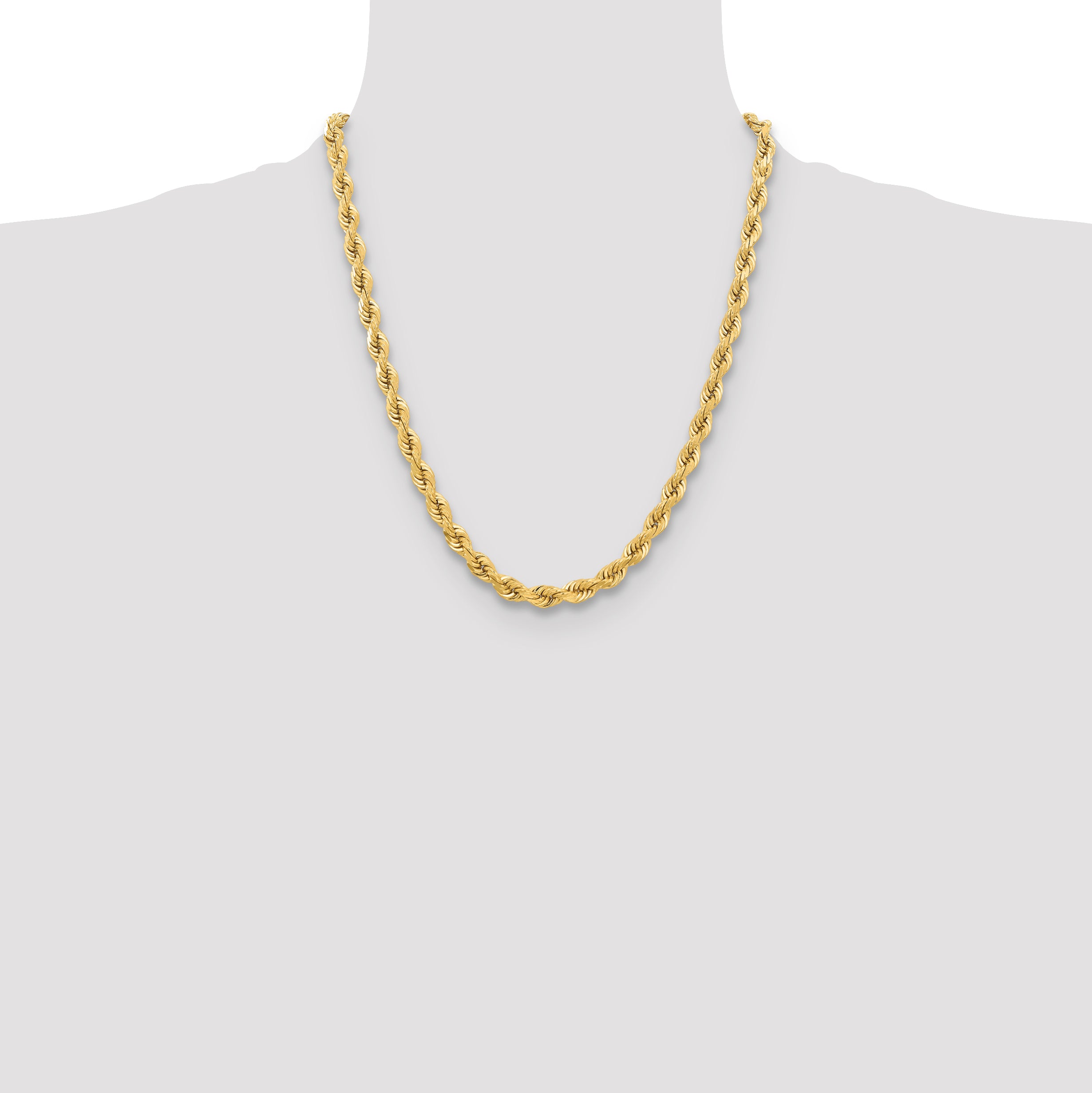 10k 6.5mm Diamond-cut Rope Chain