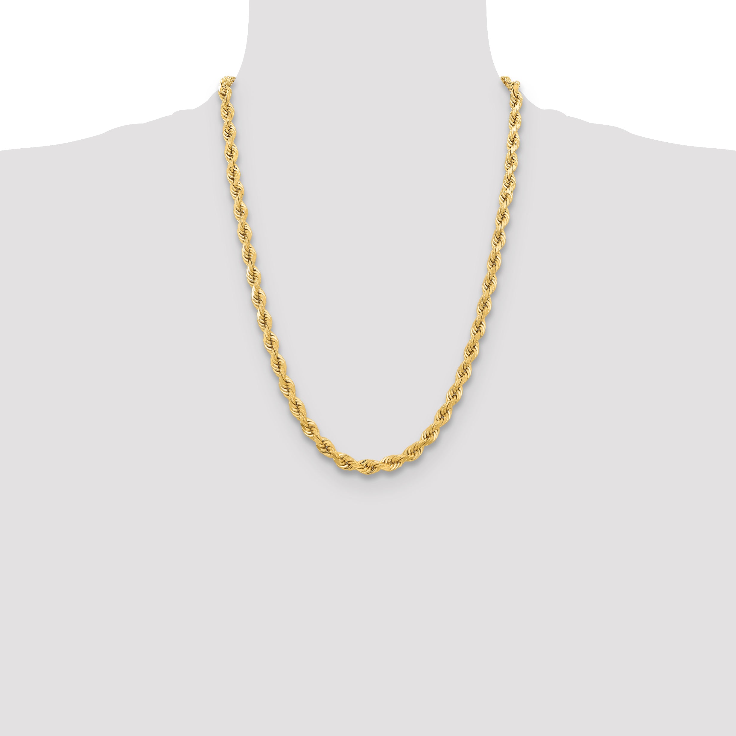 10k 6.5mm Diamond-cut Rope Chain