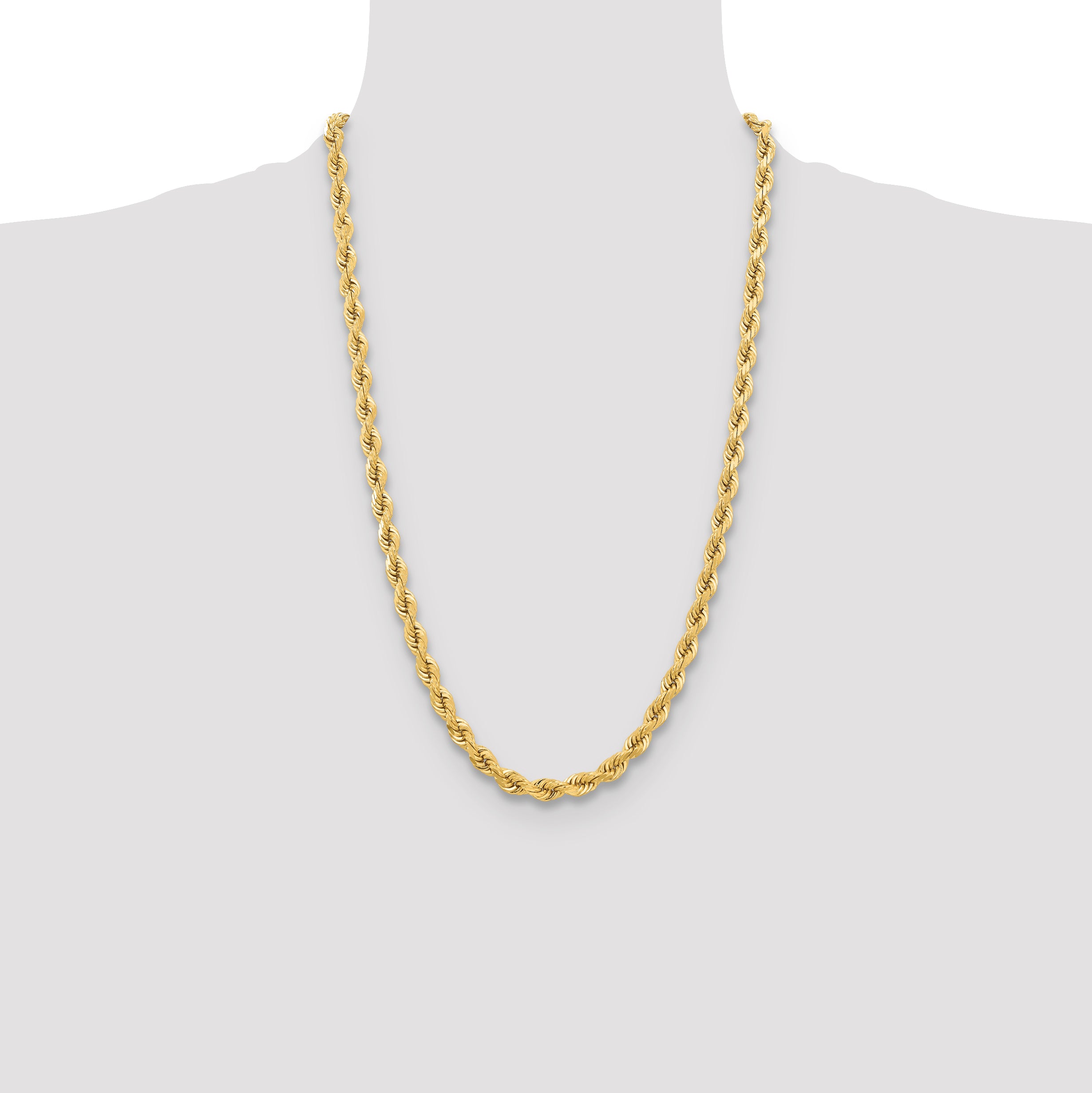 10k 6.5mm Diamond-cut Rope Chain