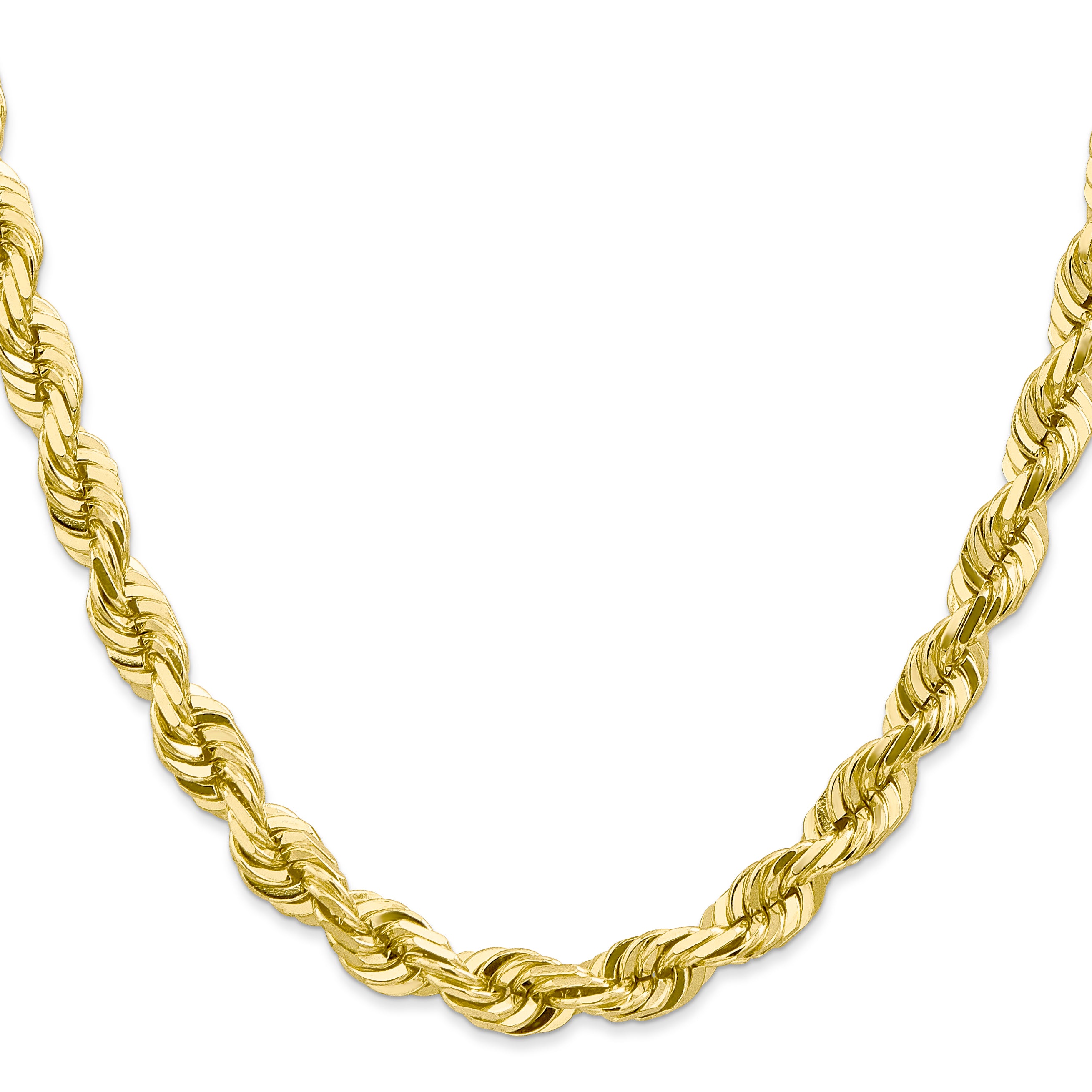 10k 7mm Diamond-cut Rope Chain