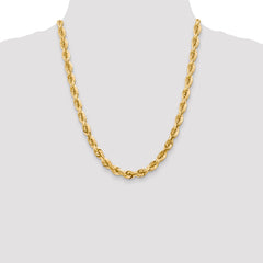 10k 7mm Diamond-cut Rope Chain