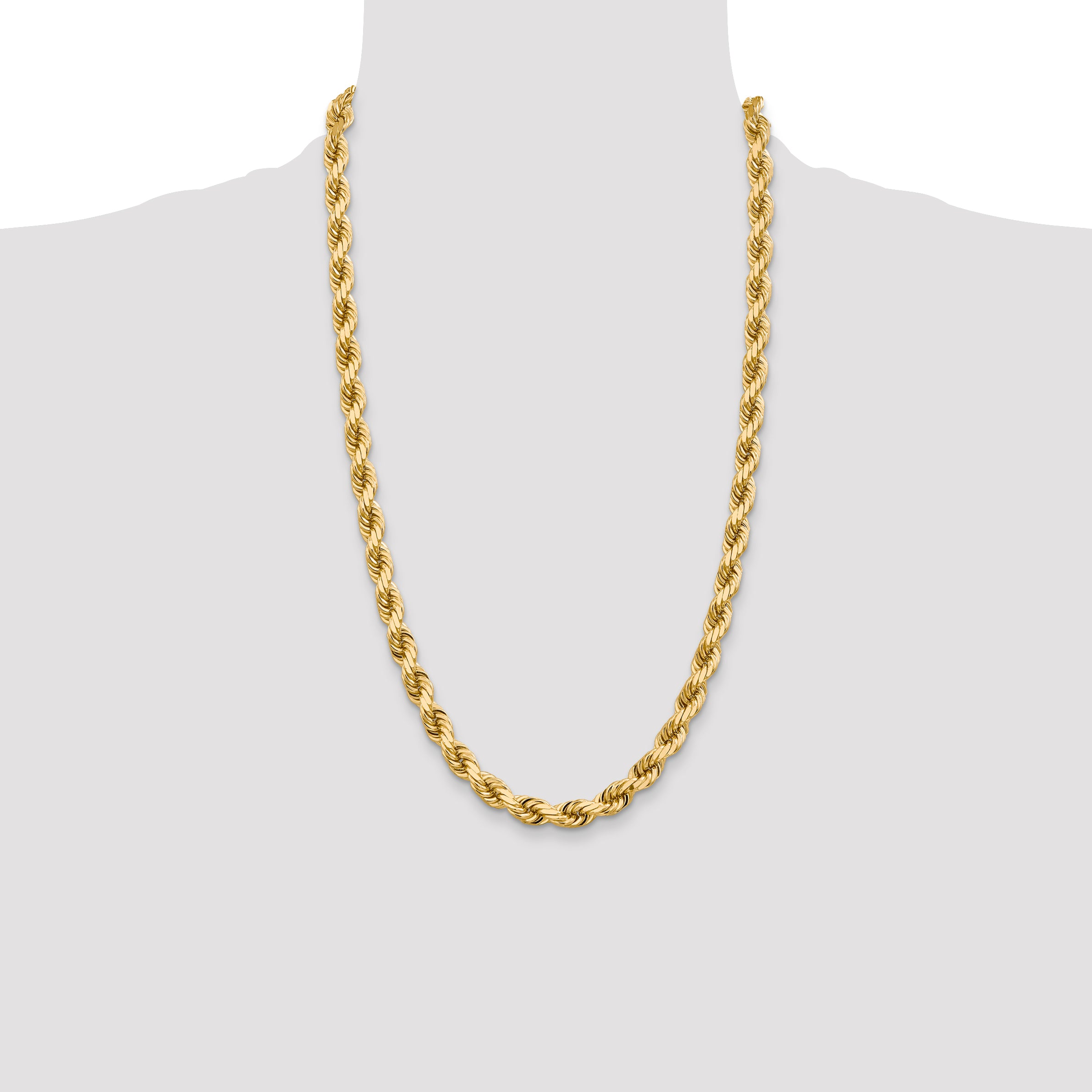 10k 7mm Diamond-cut Rope Chain