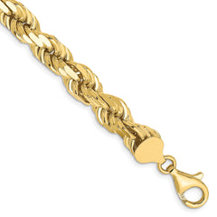 10k 8mm Diamond-cut Rope Chain