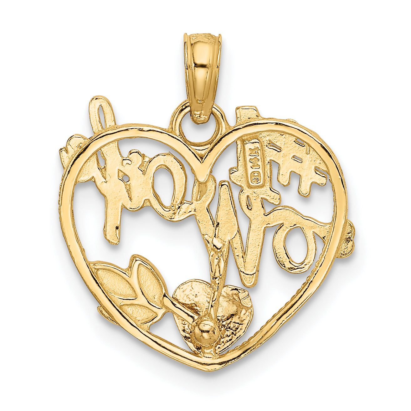 10k Two-tone #1 WIFE  Heart Pendant