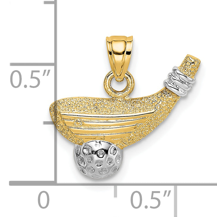 10k Rhodium Golf Club and Ball Charm