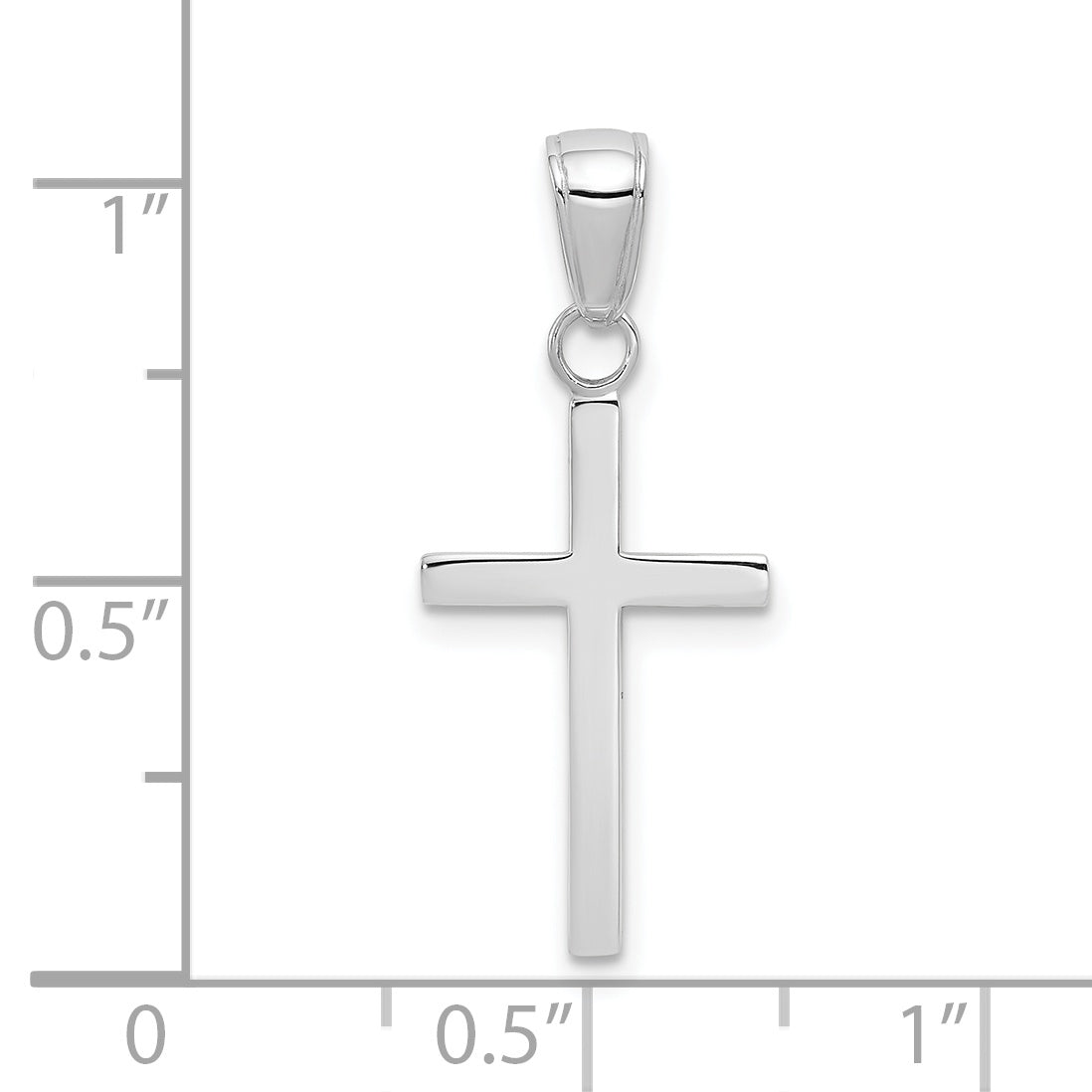 10k White Gold 3-D Cross Pendant