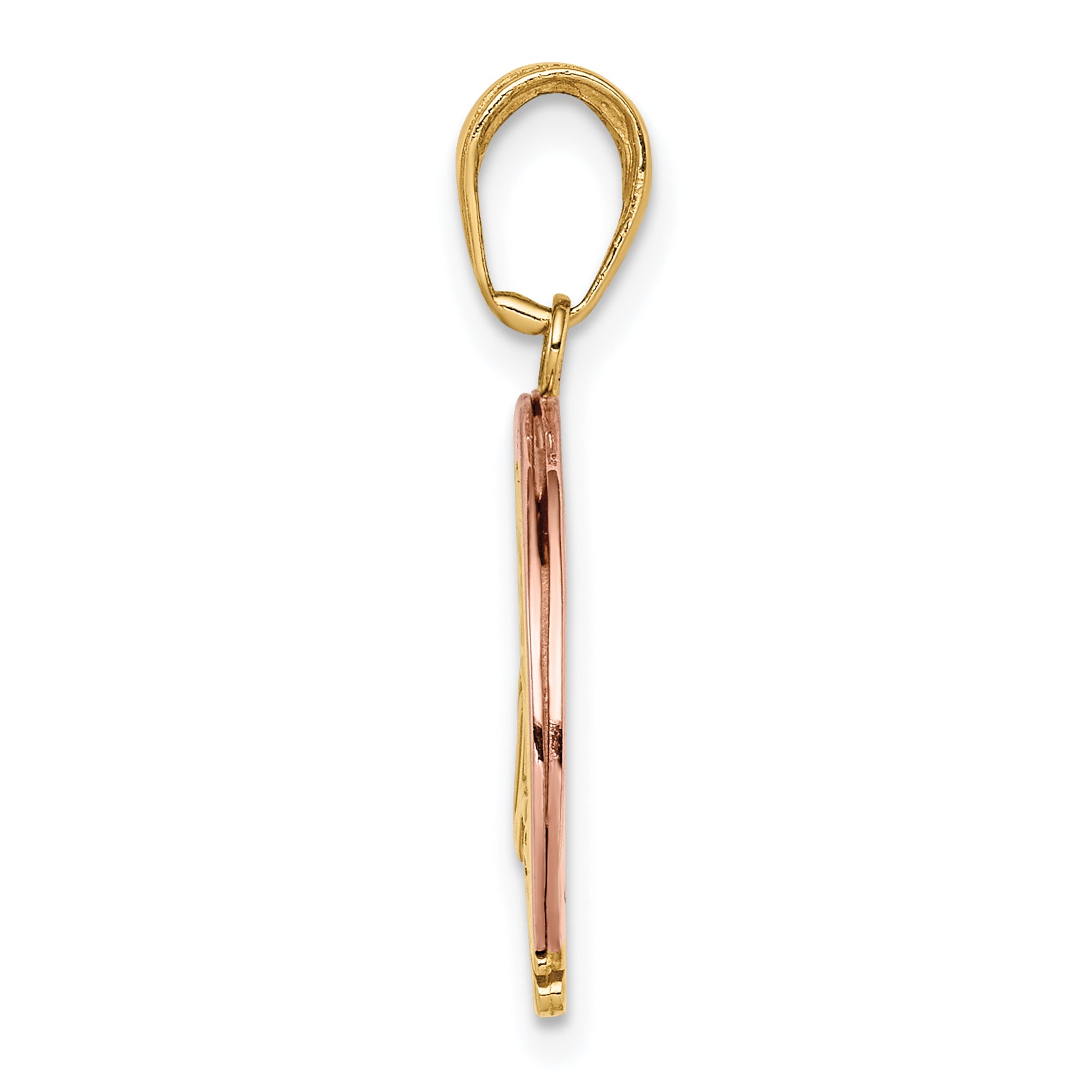 10k Y&Rose Gold W/Rhodium Follow Your Dreams Rainbow Pendant