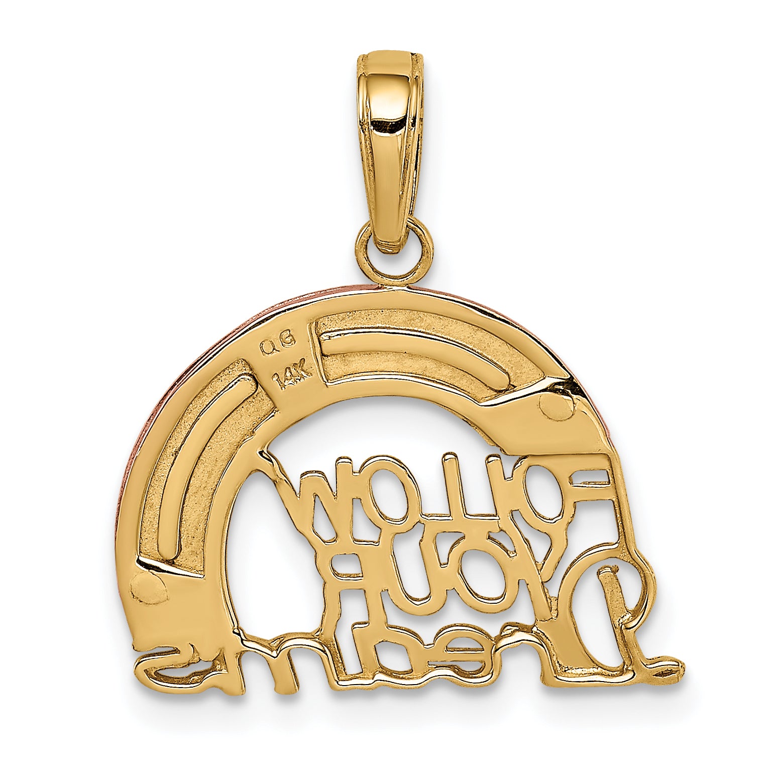 10k Y&Rose Gold W/Rhodium Follow Your Dreams Rainbow Pendant