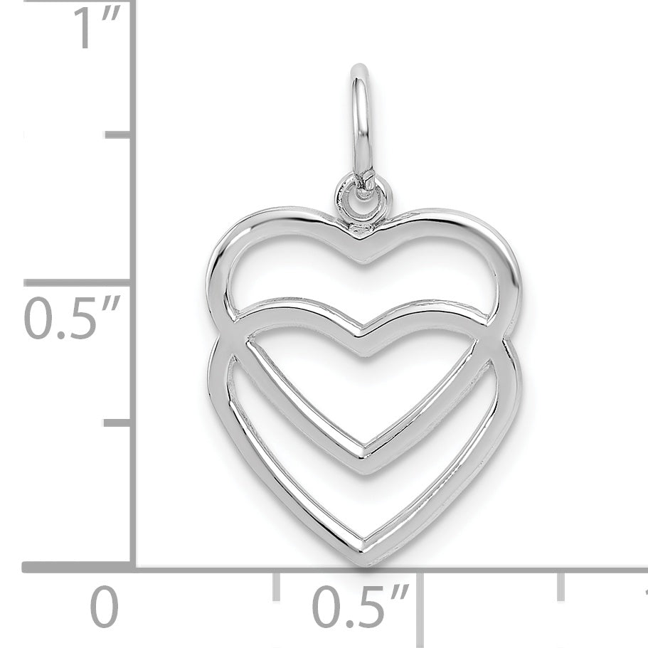 10k WG Double Heart Charm