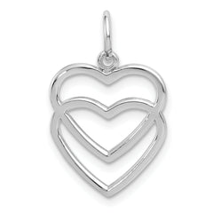 10k WG Double Heart Charm