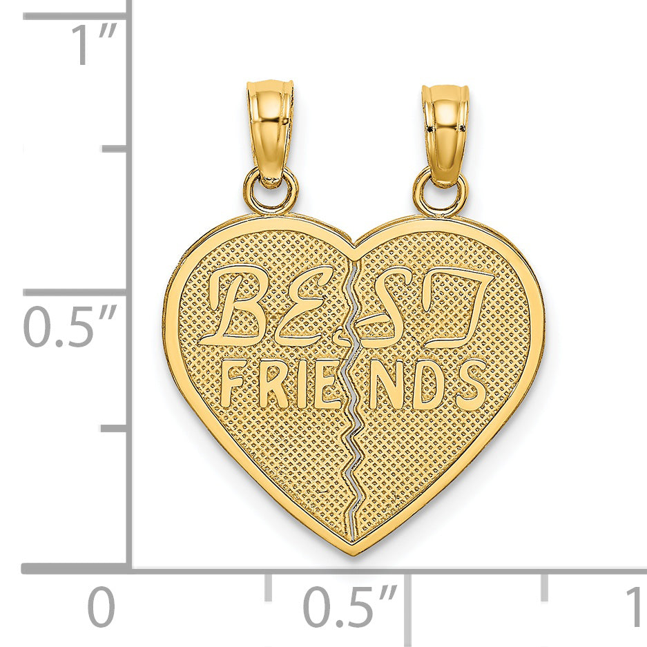 10K BEST FRIENDS Break-A-Part Heart Pendant