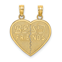 10K BEST FRIENDS Break-A-Part Heart Pendant