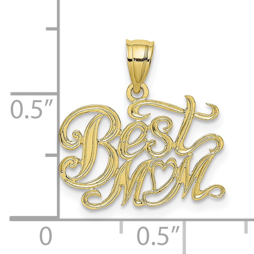 10K BEST MOM Pendant