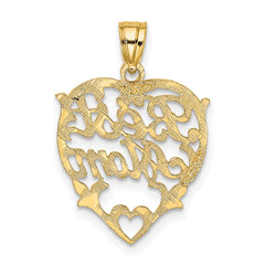 10k BEST MOM Heart Charm