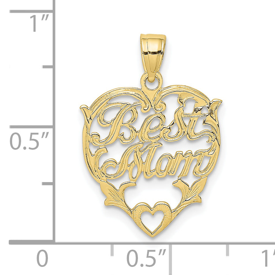 10k BEST MOM Heart Charm