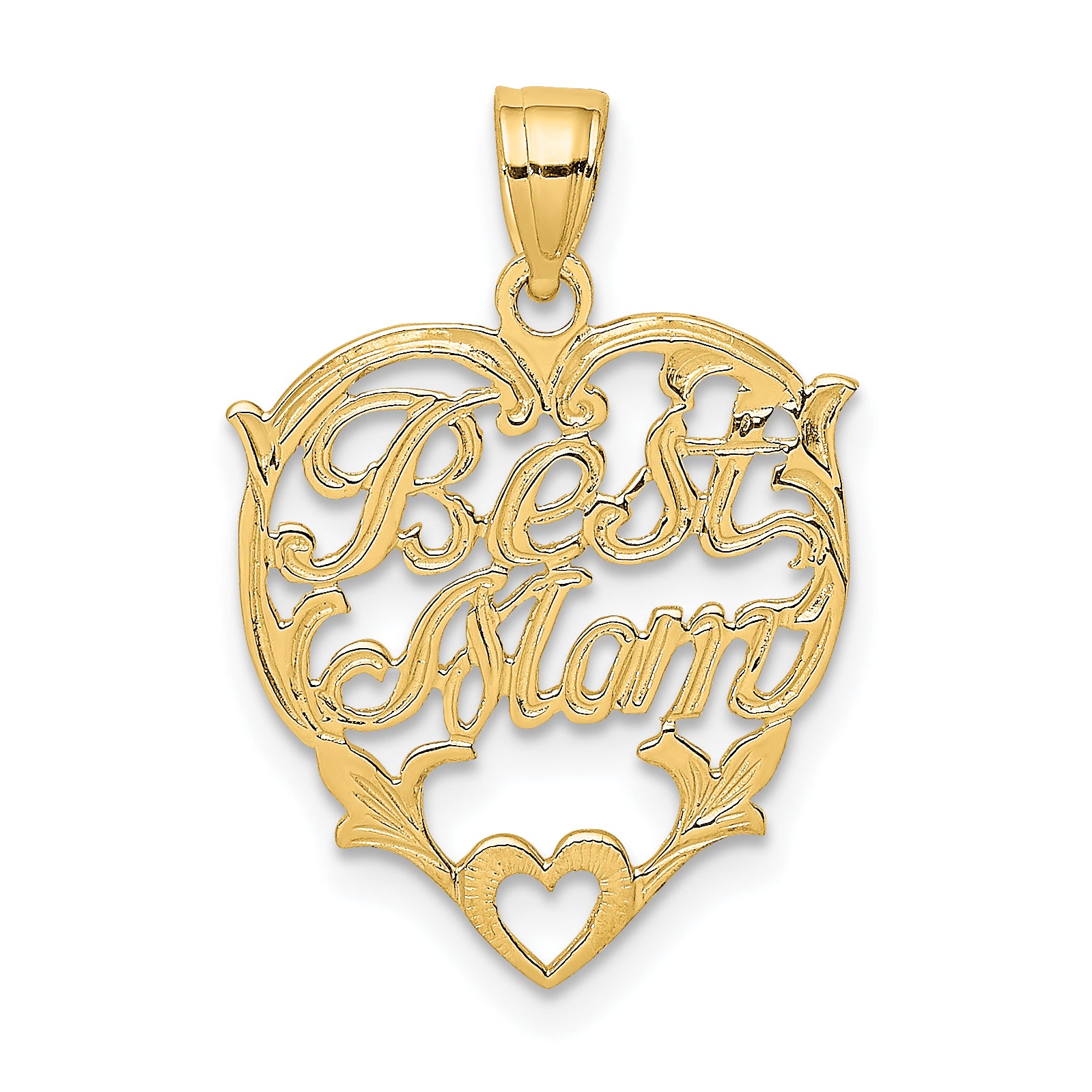 10k BEST MOM Heart Charm