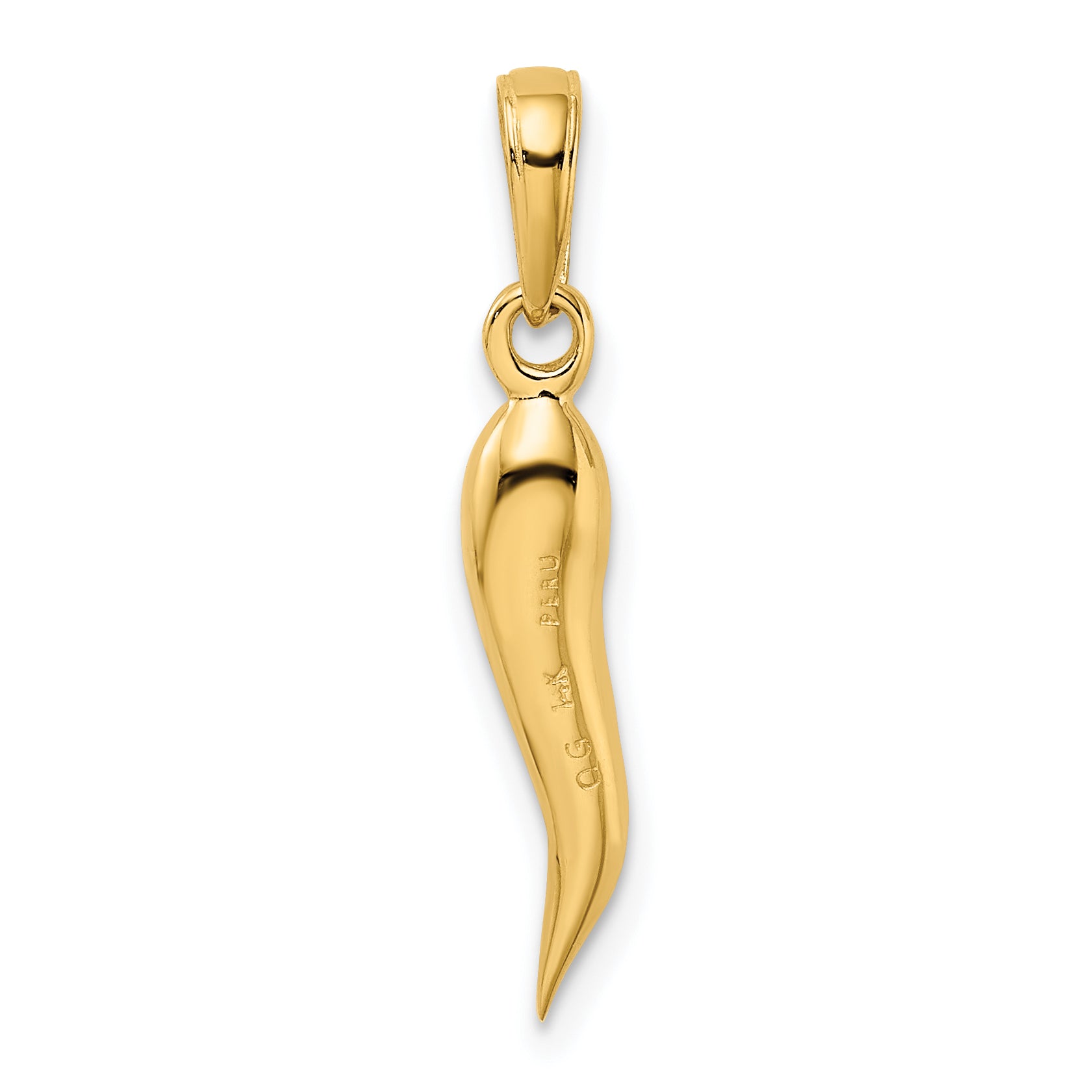 10K Medium Italian Horn Pendant