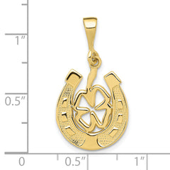 10k Good Luck Clover Pendant