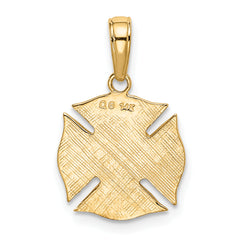 10k Fire Dept Shield Pendant