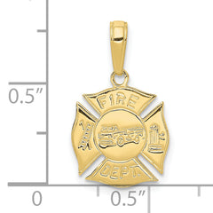 10k Fire Dept Shield Pendant