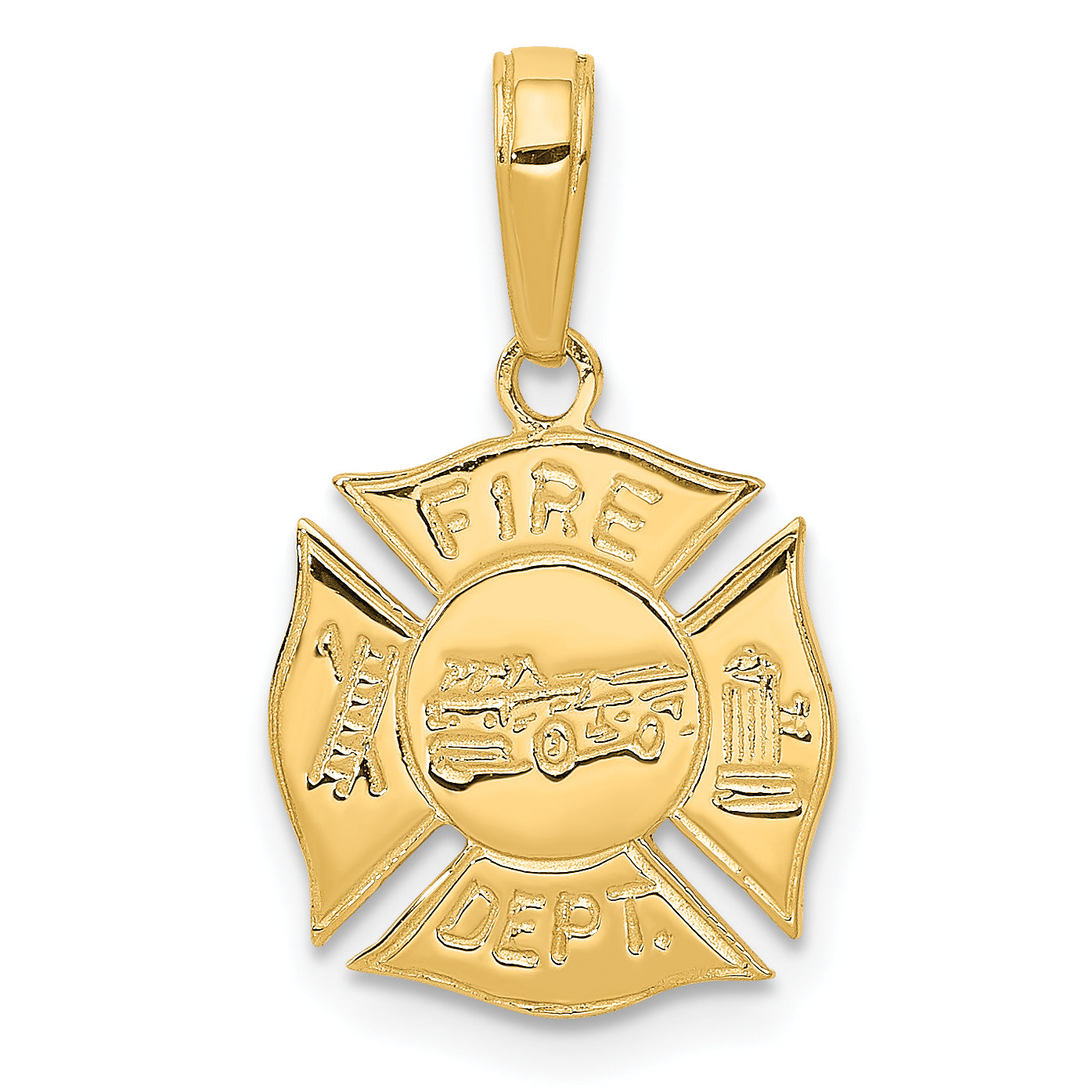 10k Fire Dept Shield Pendant