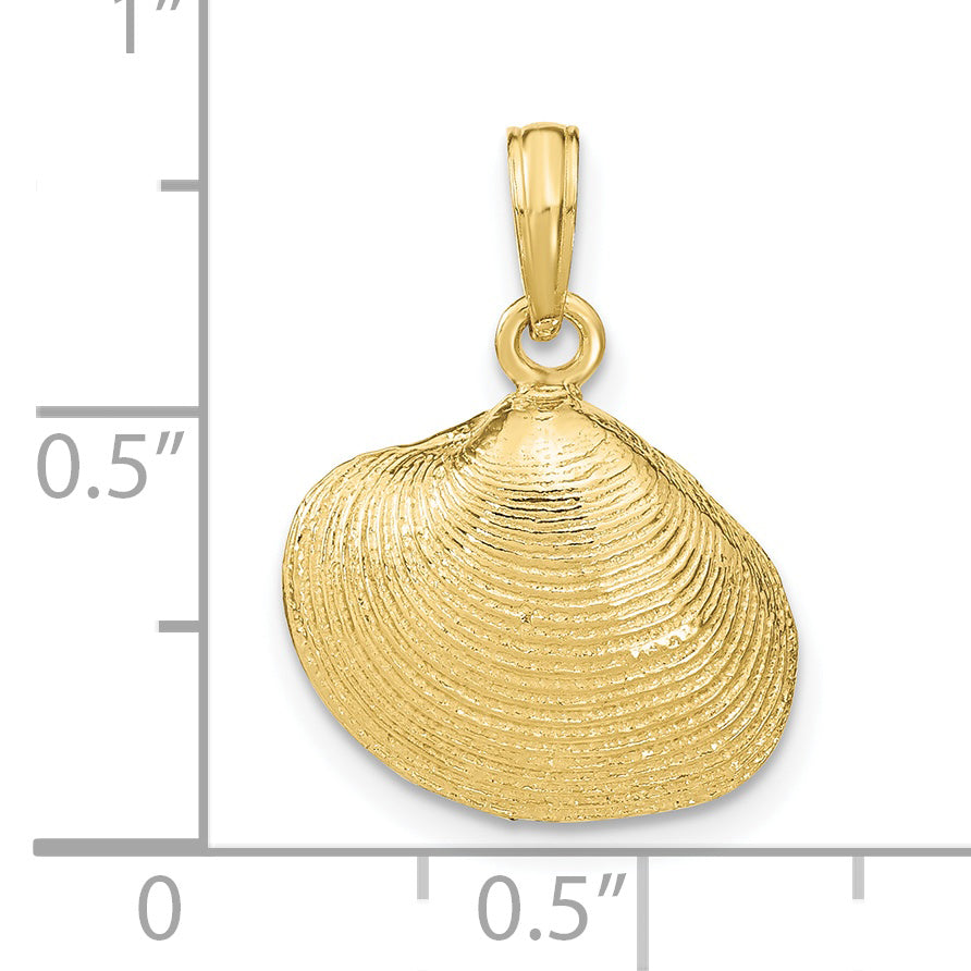 10K Medium Clam Shell Pendant